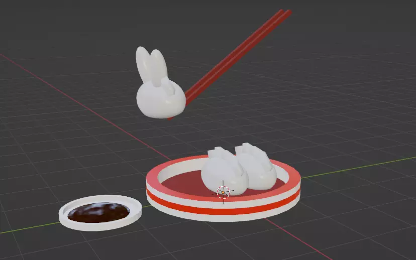 Gyoza Low-poly 3D model_0
