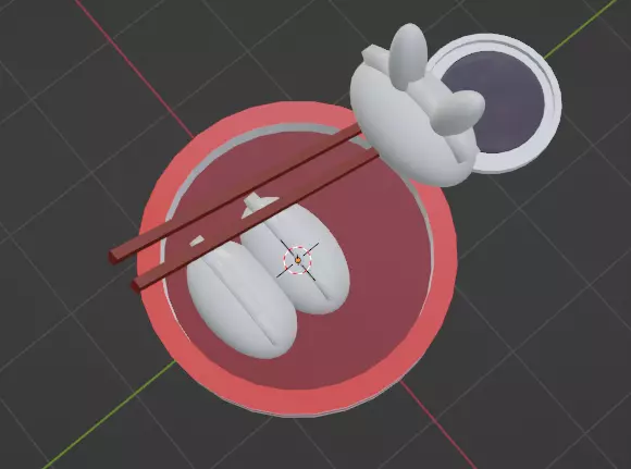 Gyoza Low-poly 3D model_3