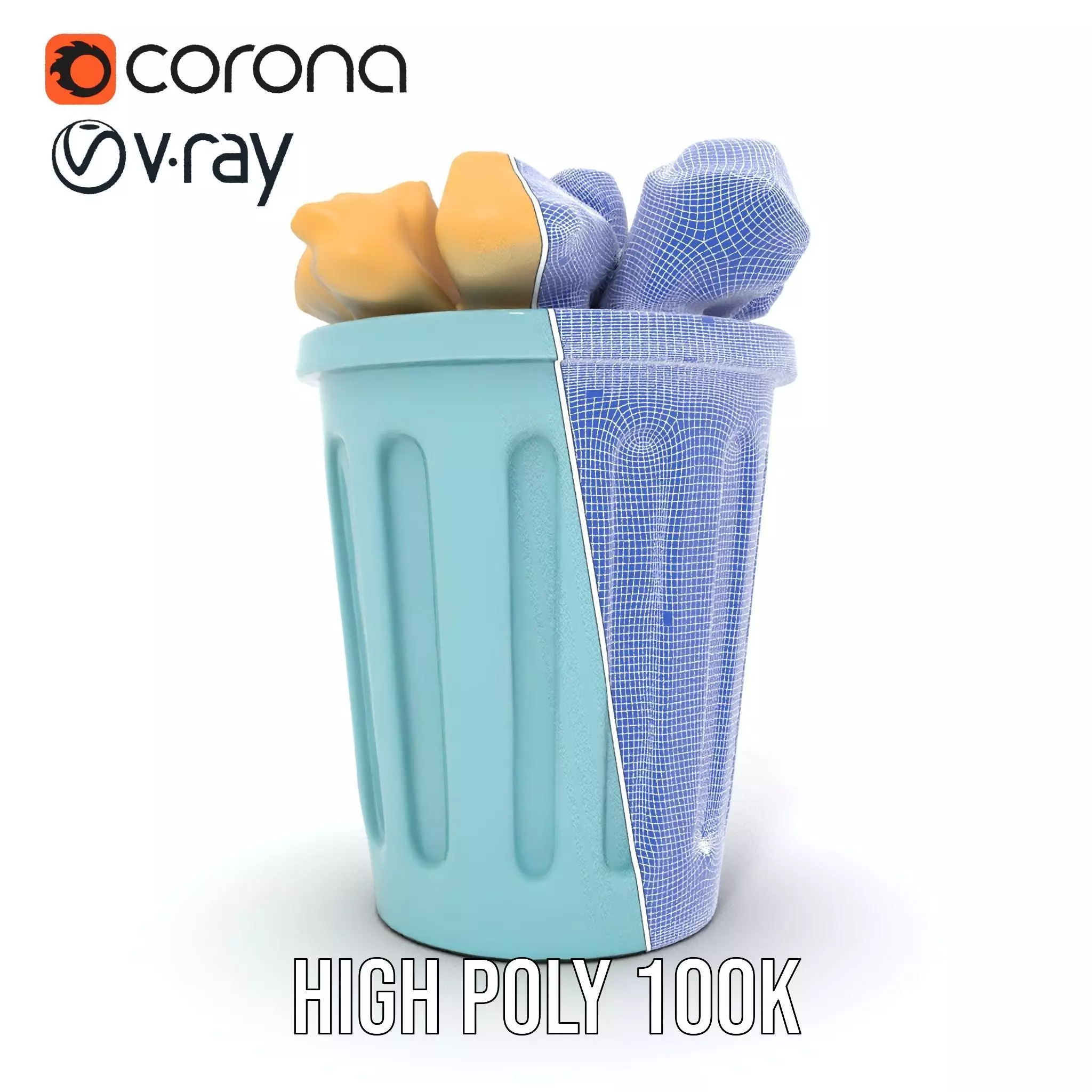 Modern Trash Bin Model Pack with Detailed Geometry Low-poly 3D model_32