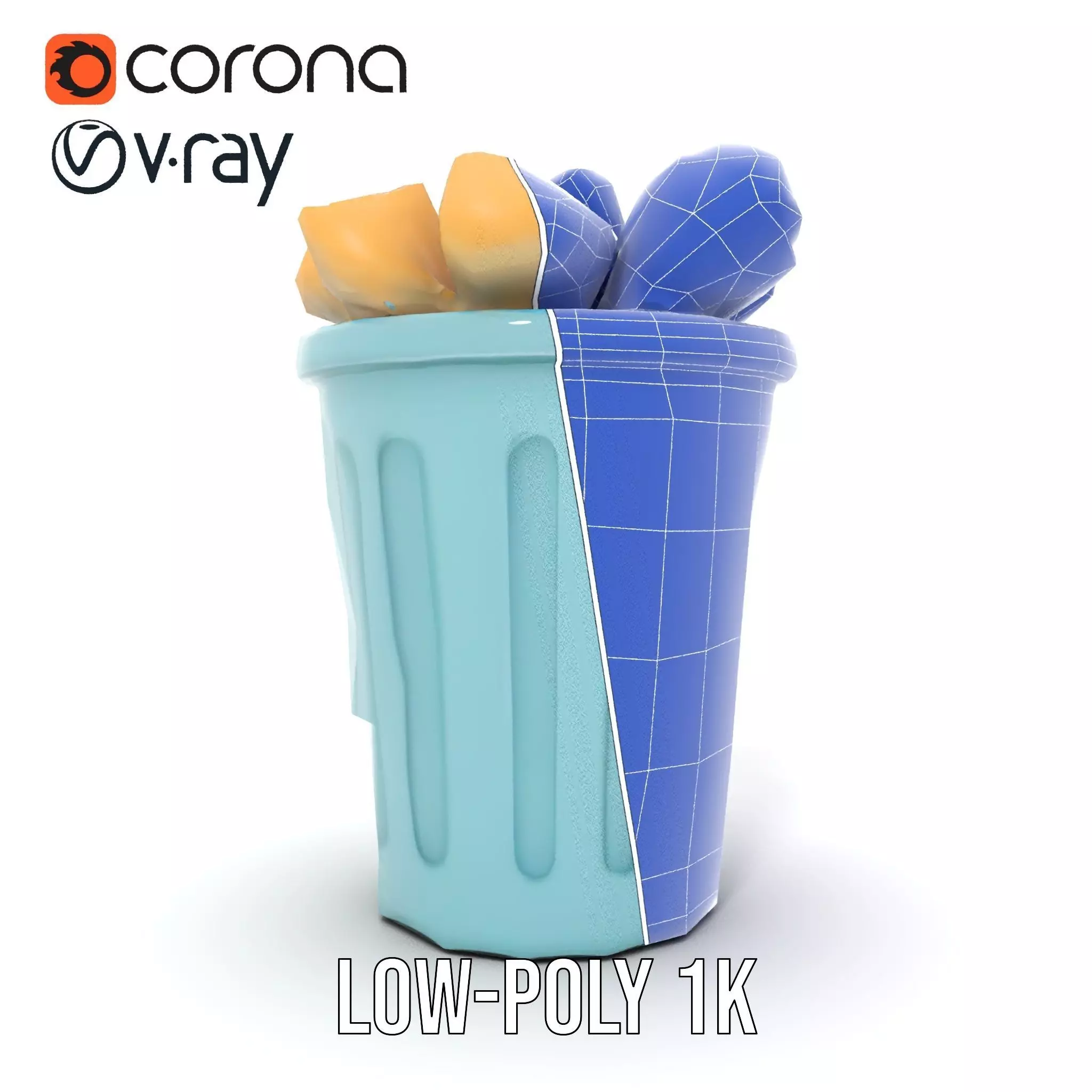Modern Trash Bin Model Pack with Detailed Geometry Low-poly 3D model_27