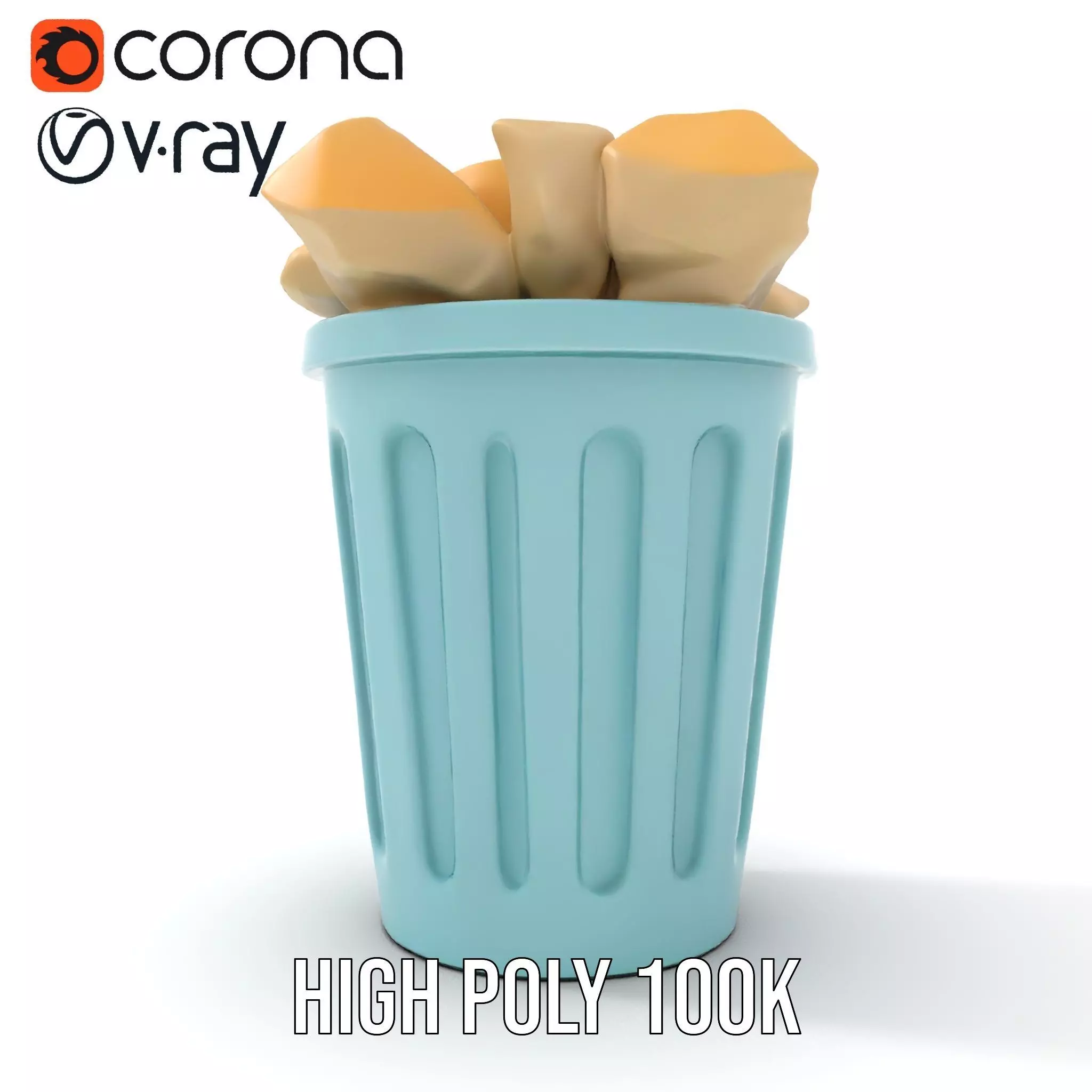 Modern Trash Bin Model Pack with Detailed Geometry Low-poly 3D model_28