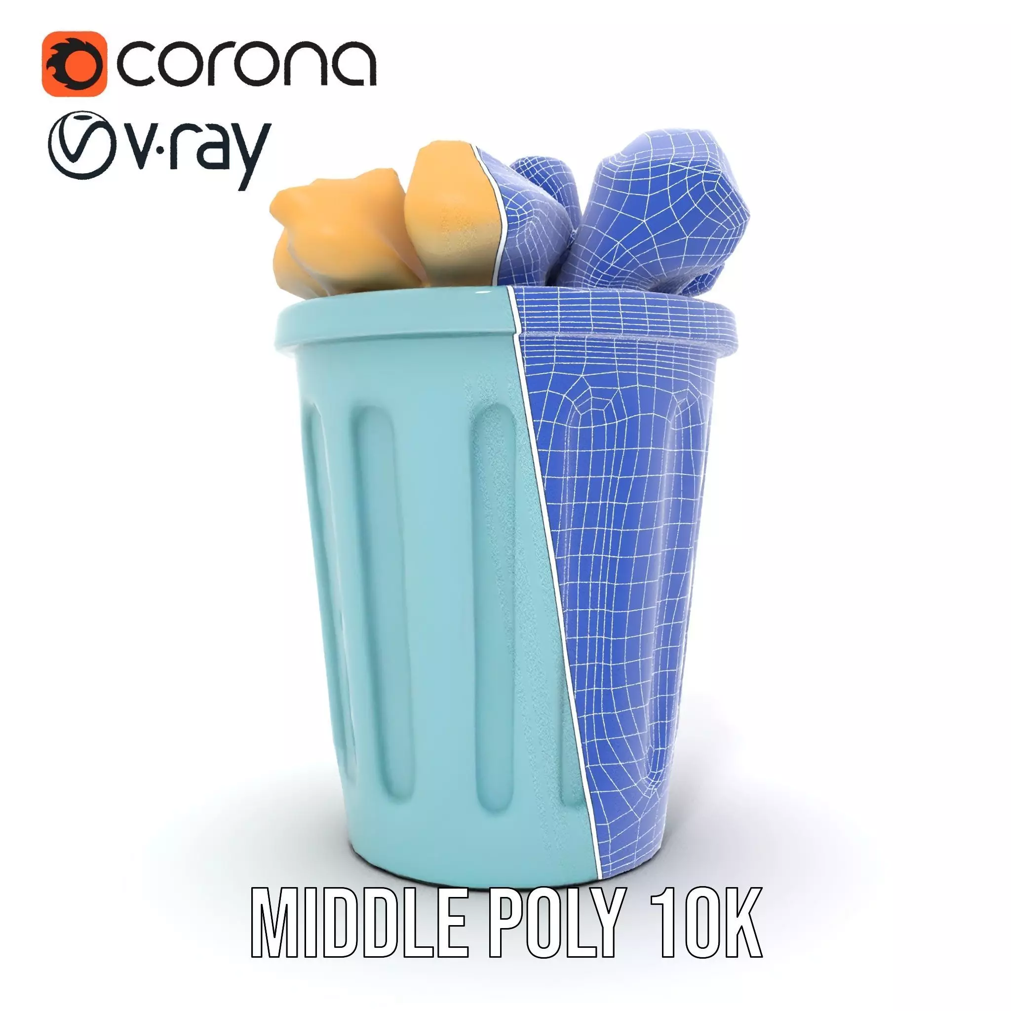 Modern Trash Bin Model Pack with Detailed Geometry Low-poly 3D model_29