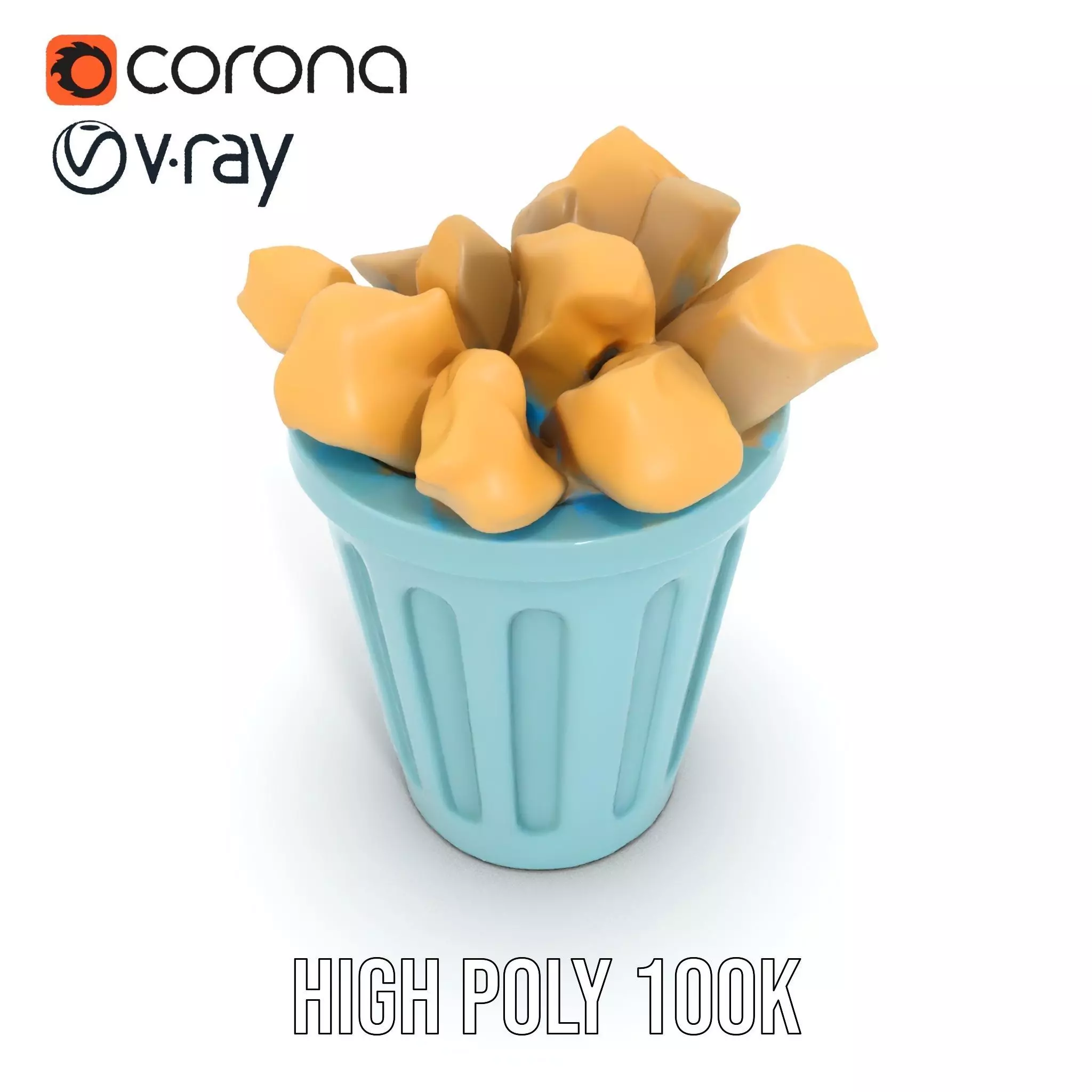 Modern Trash Bin Model Pack with Detailed Geometry Low-poly 3D model_20