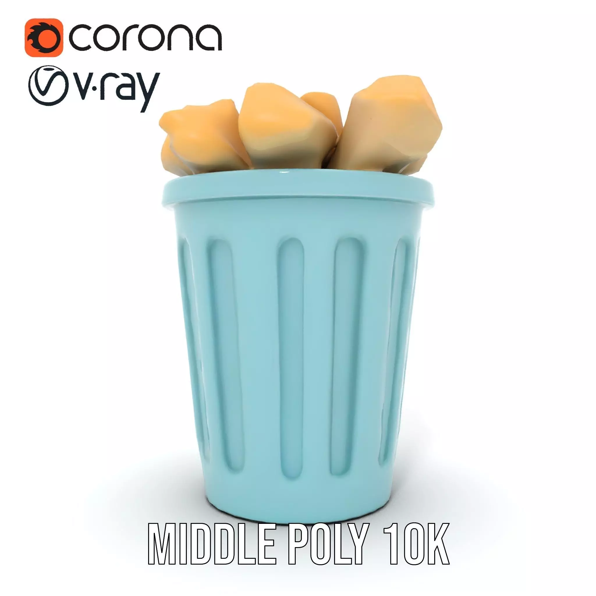 Modern Trash Bin Model Pack with Detailed Geometry Low-poly 3D model_9