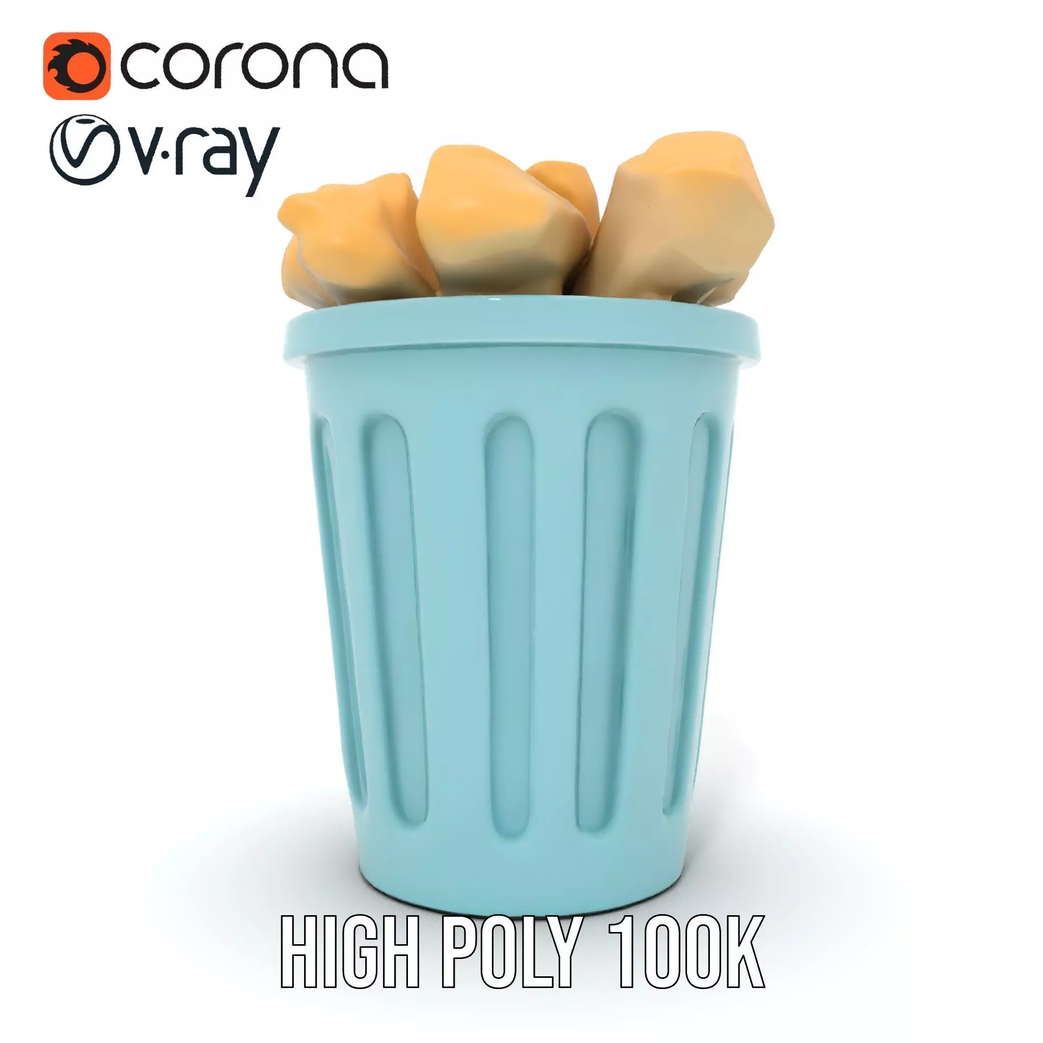 Modern Trash Bin Model Pack with Detailed Geometry Low-poly 3D model_17