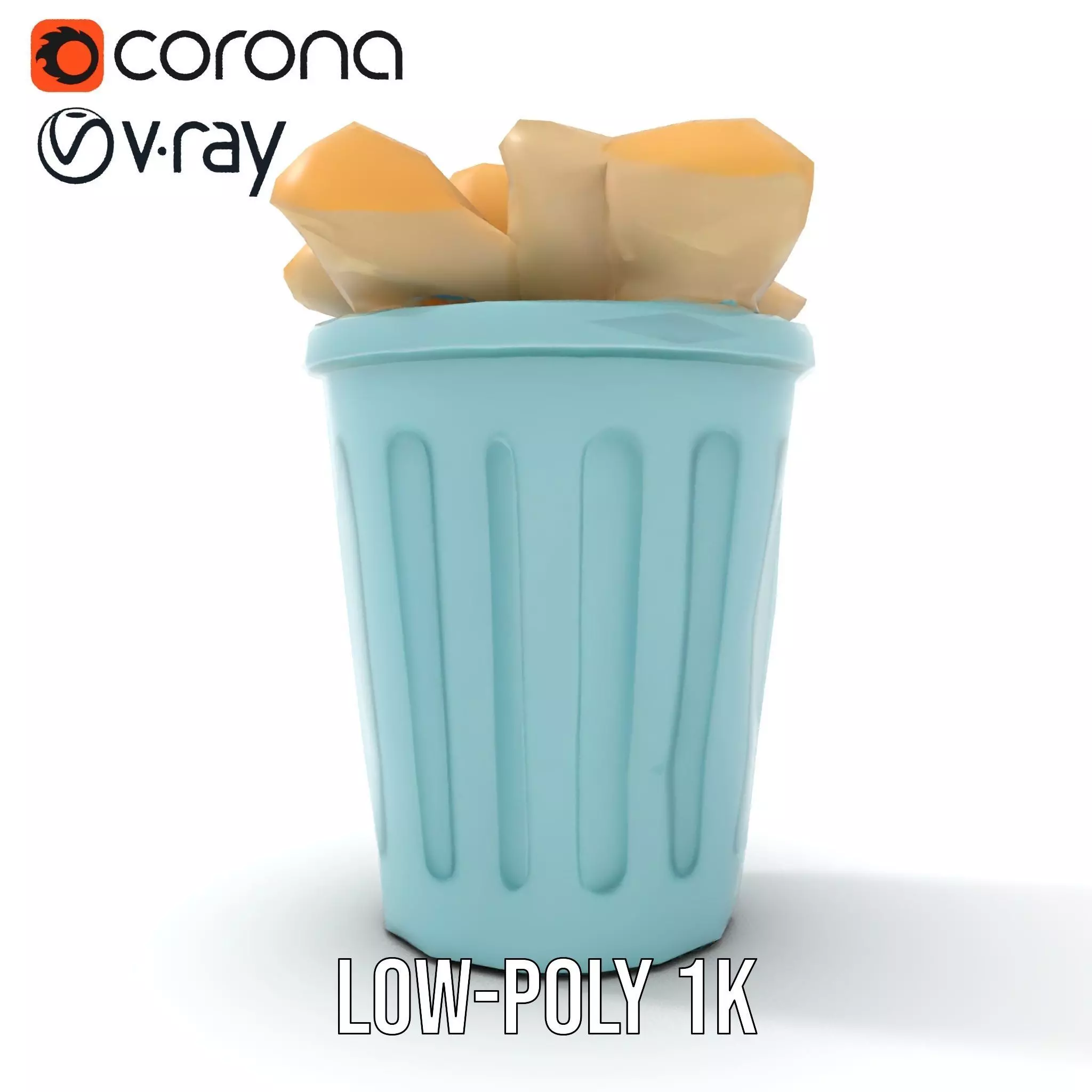 Modern Trash Bin Model Pack with Detailed Geometry Low-poly 3D model_10
