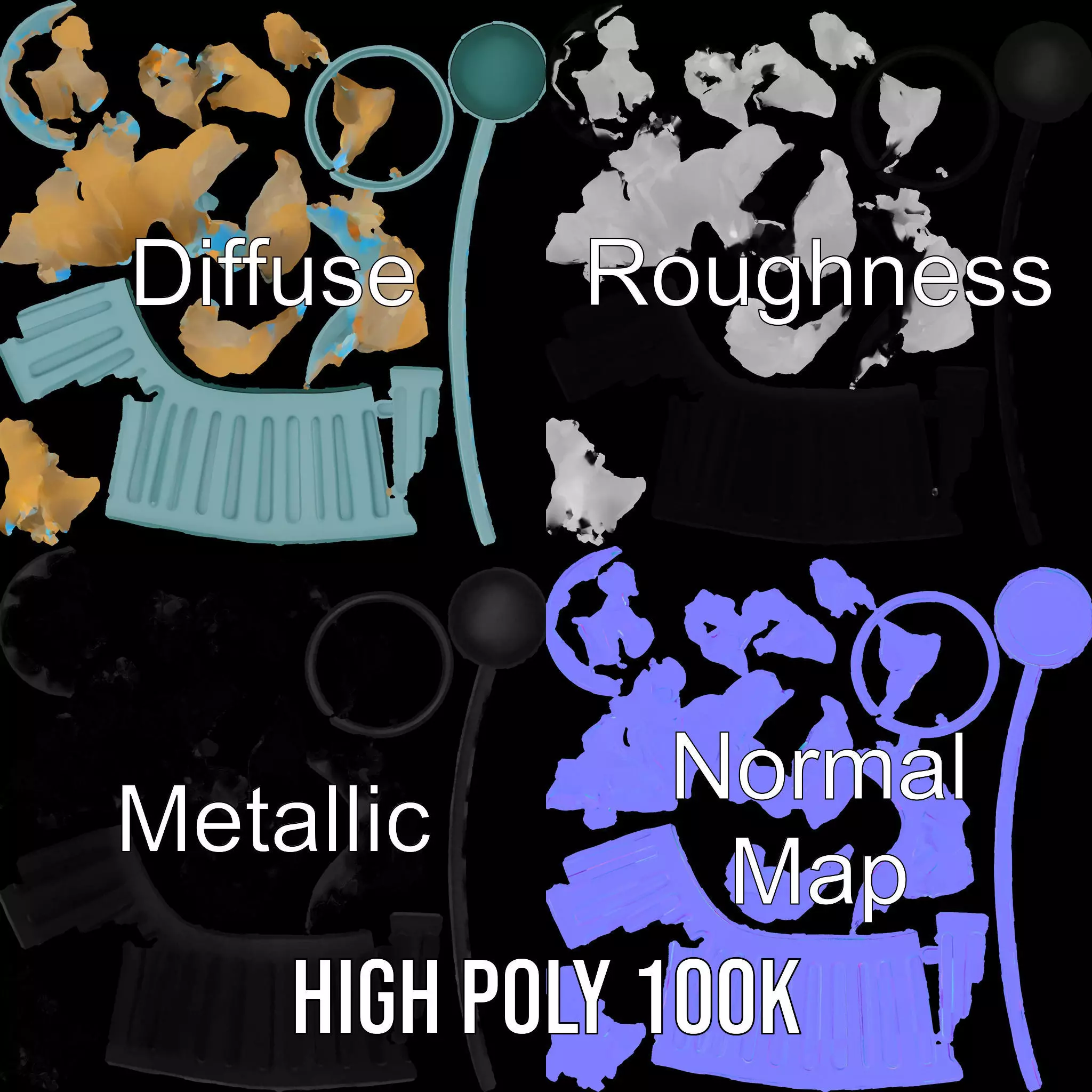 Modern Trash Bin Model Pack with Detailed Geometry Low-poly 3D model_3