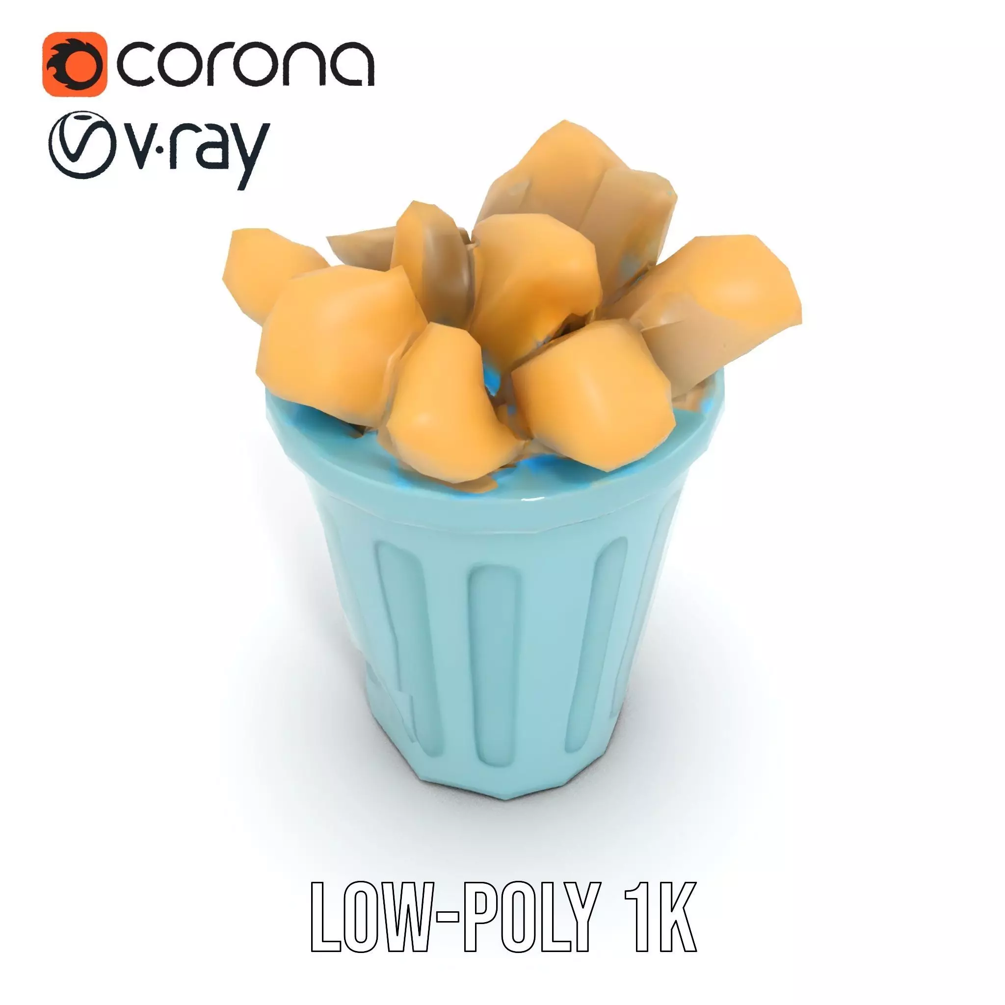 Modern Trash Bin Model Pack with Detailed Geometry Low-poly 3D model_16