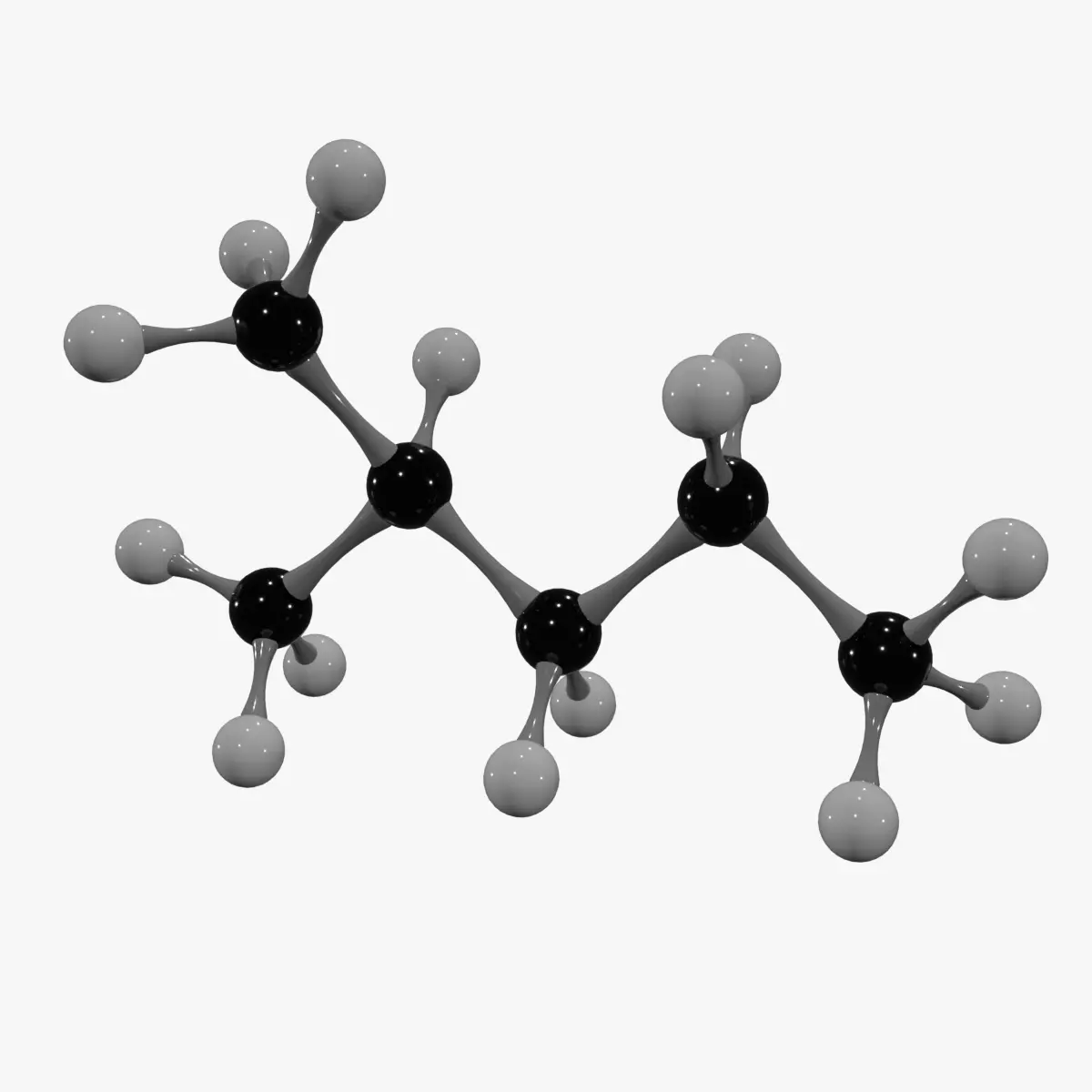 Isohexane Molecule Low-poly 3D model_0