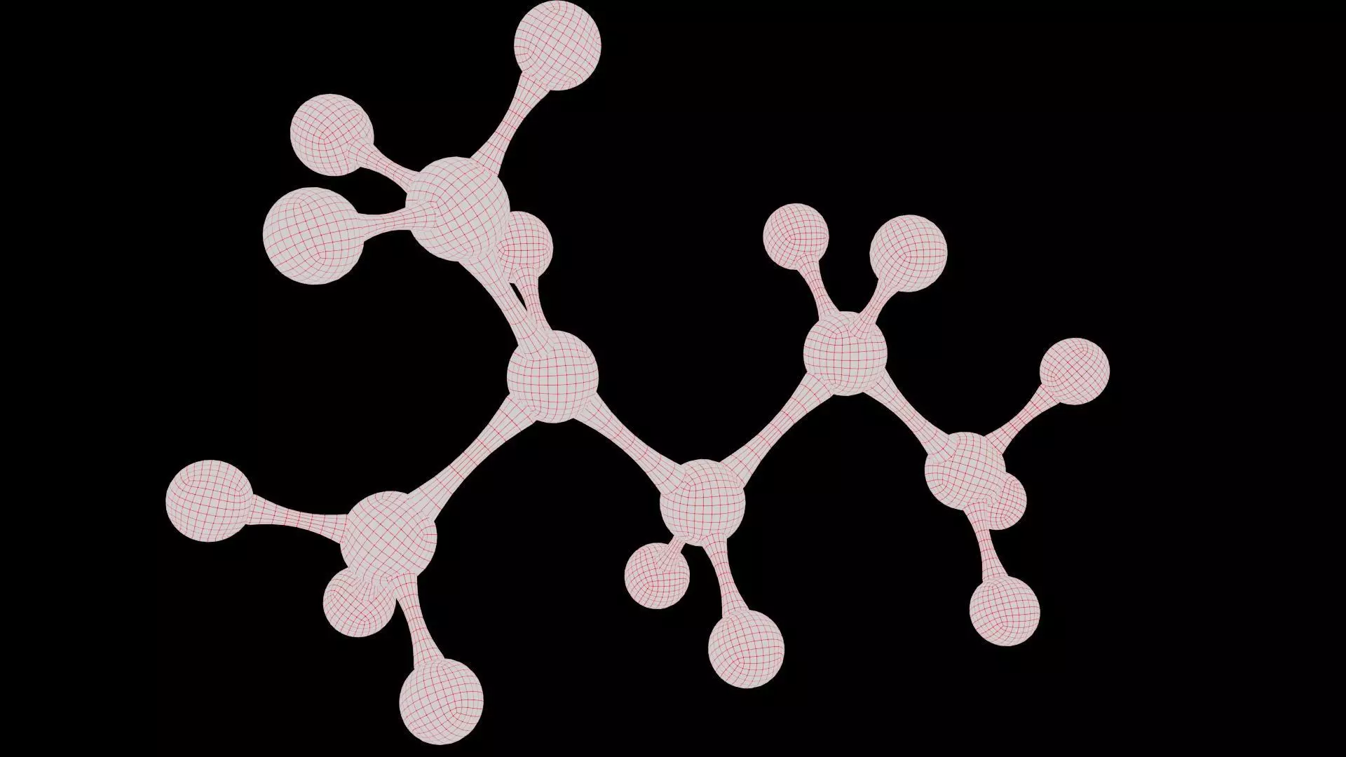 Isohexane Molecule Low-poly 3D model_10