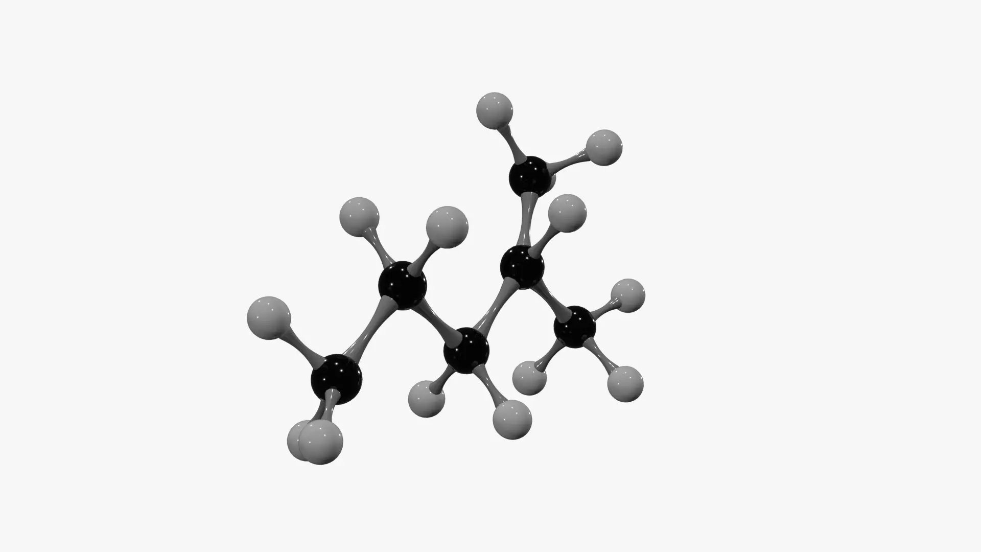 Isohexane Molecule Low-poly 3D model_6
