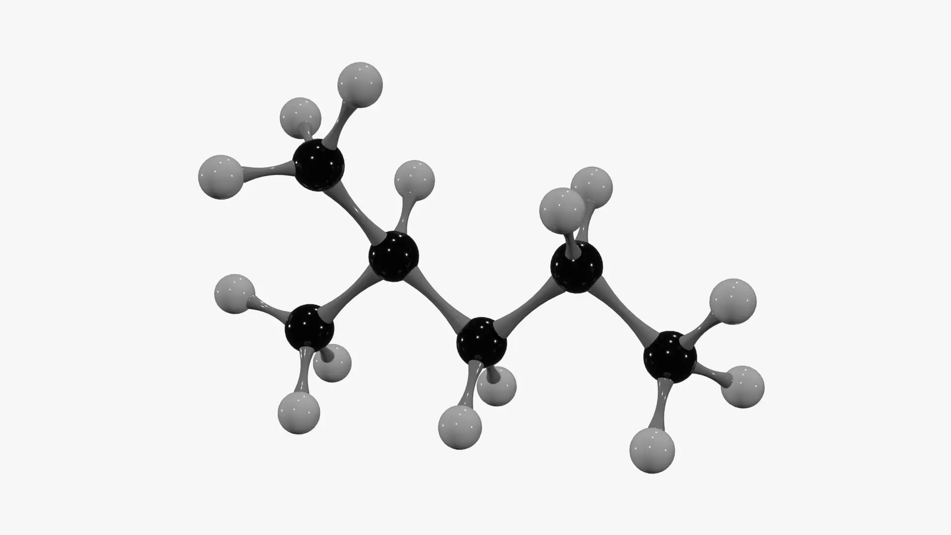Isohexane Molecule Low-poly 3D model_1