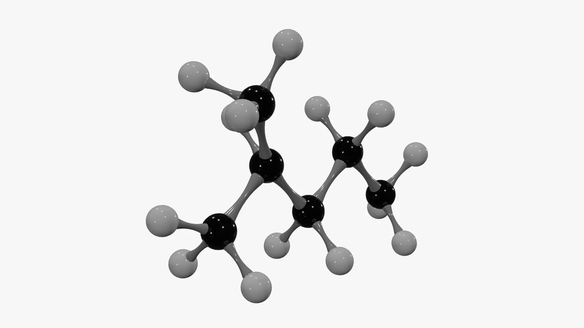 Isohexane Molecule Low-poly 3D model_3