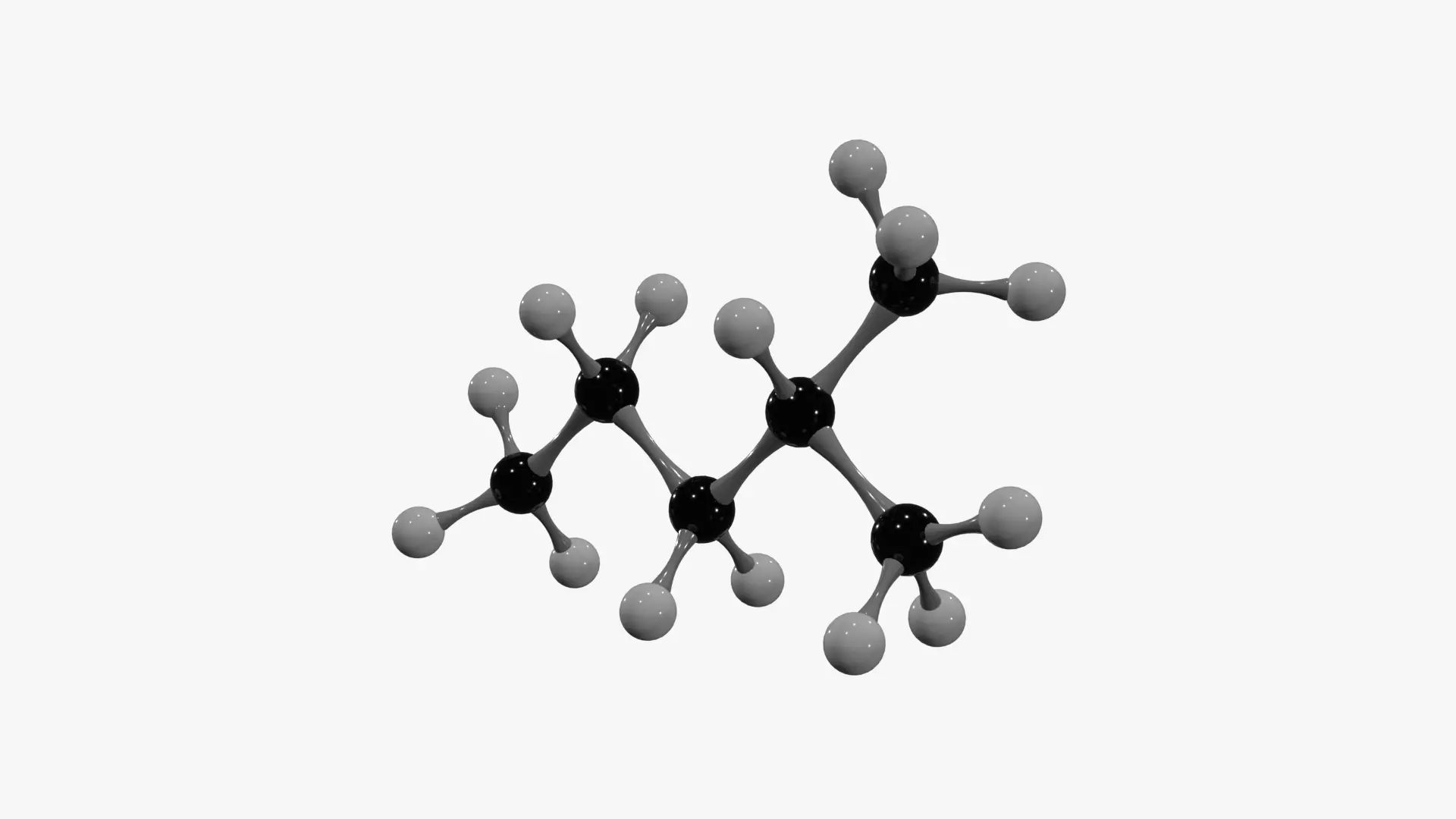 Isohexane Molecule Low-poly 3D model_4