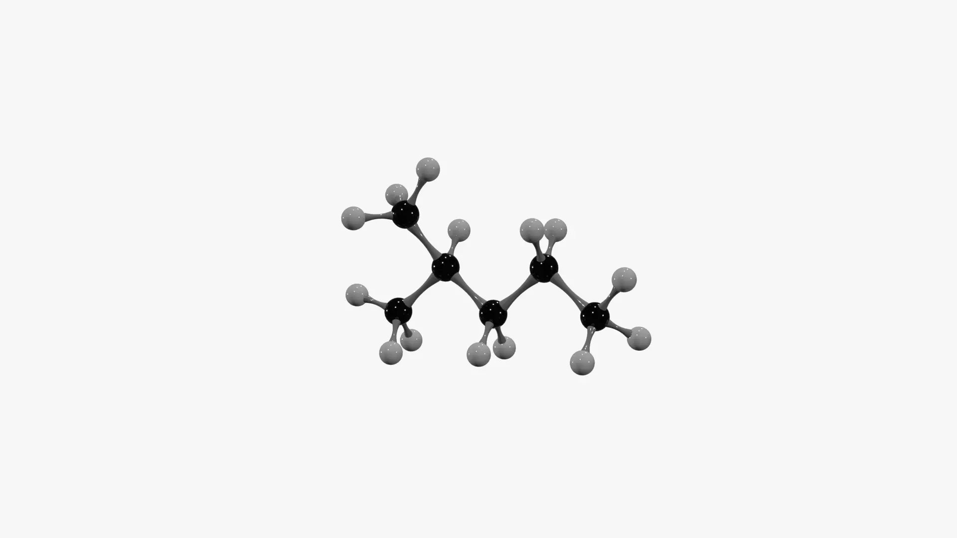 Isohexane Molecule Low-poly 3D model_9