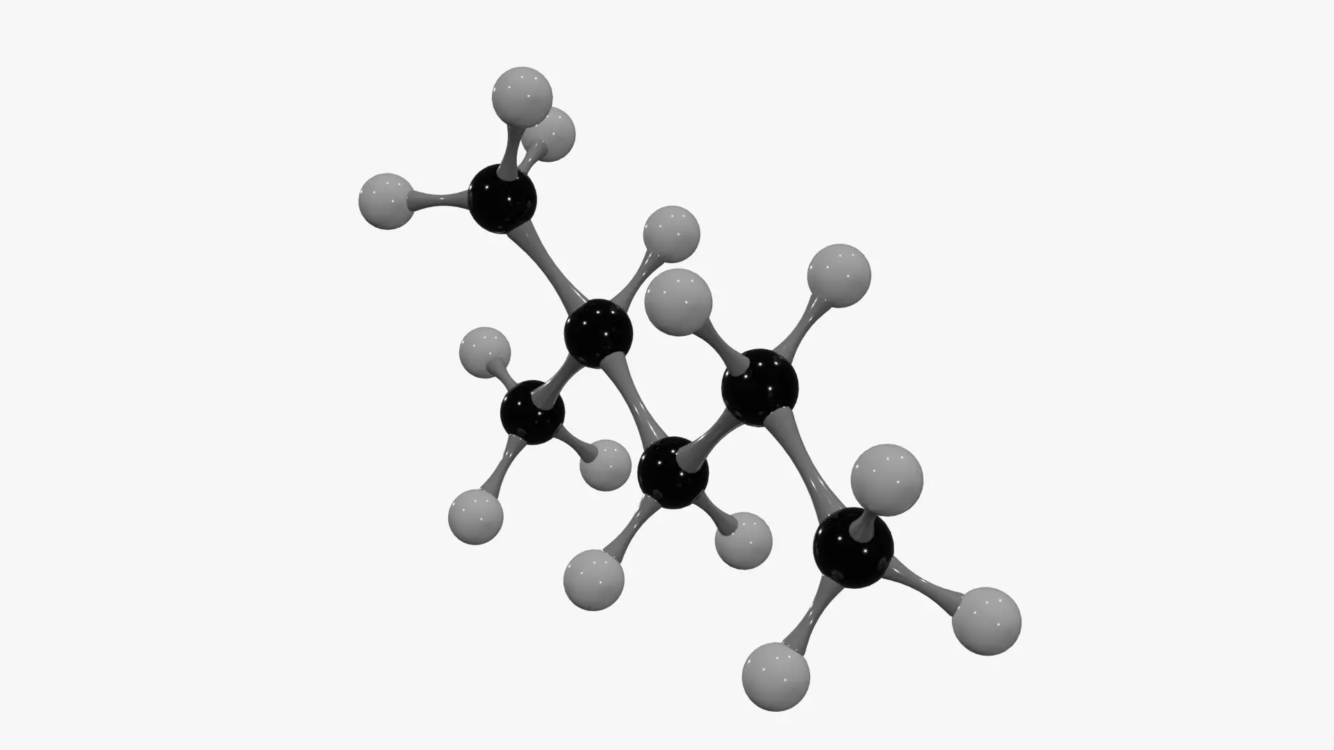 Isohexane Molecule Low-poly 3D model_2