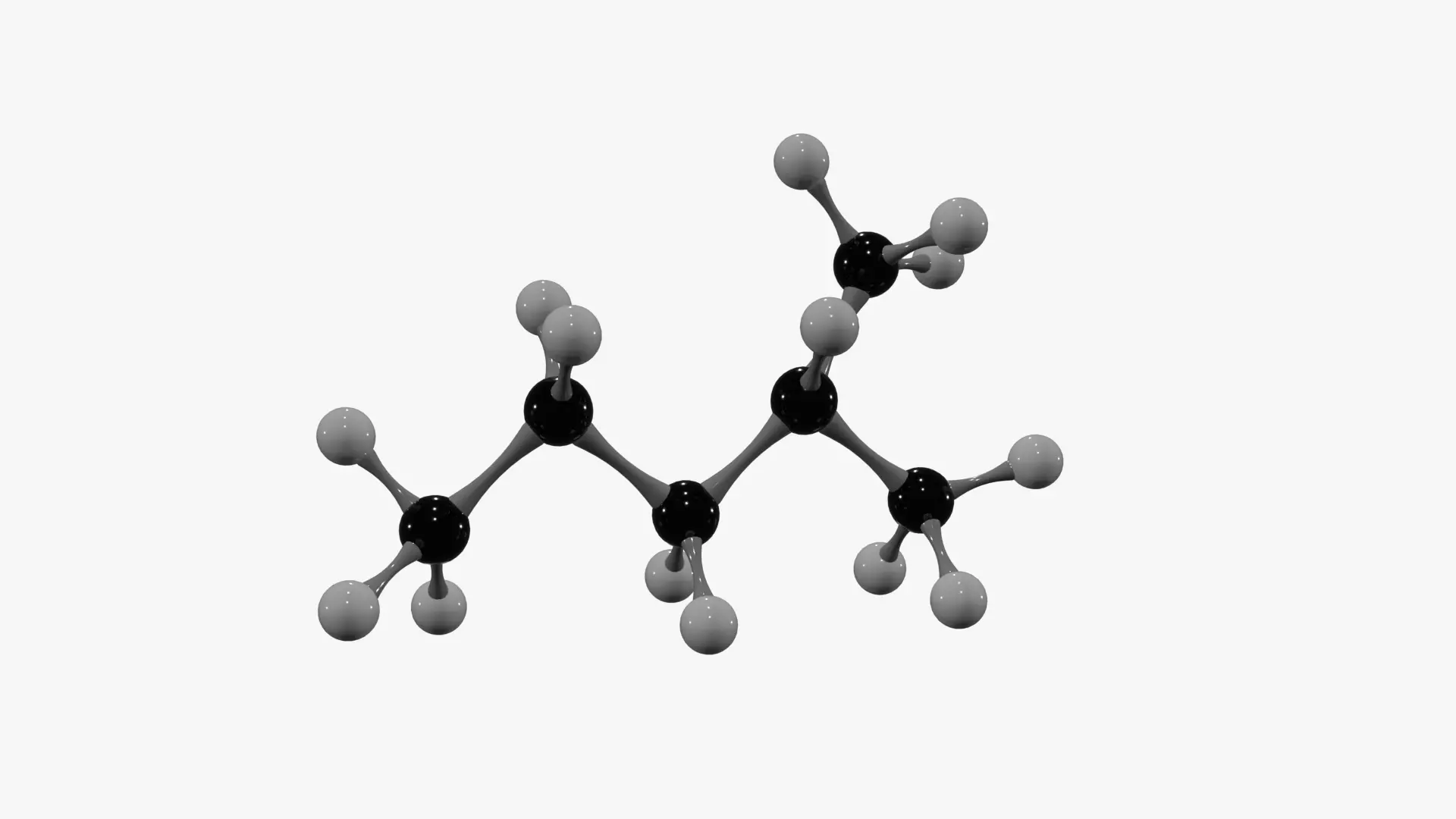 Isohexane Molecule Low-poly 3D model_5