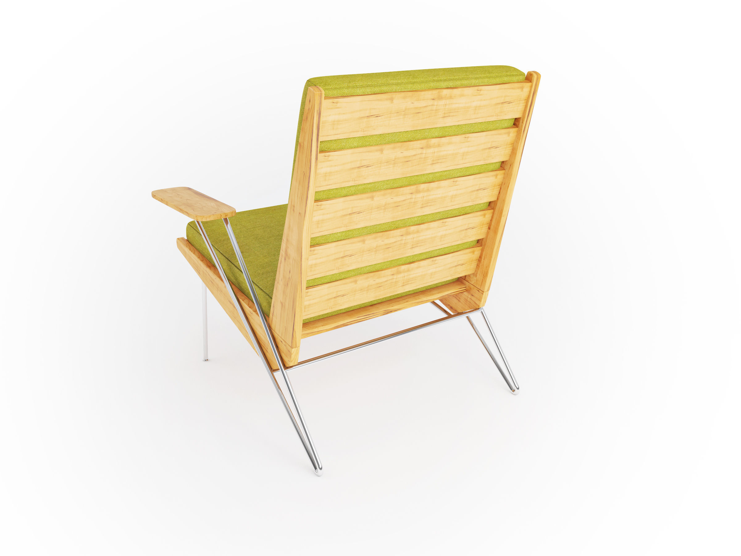 Lounge chair by Pierre Guariche 3D model_1