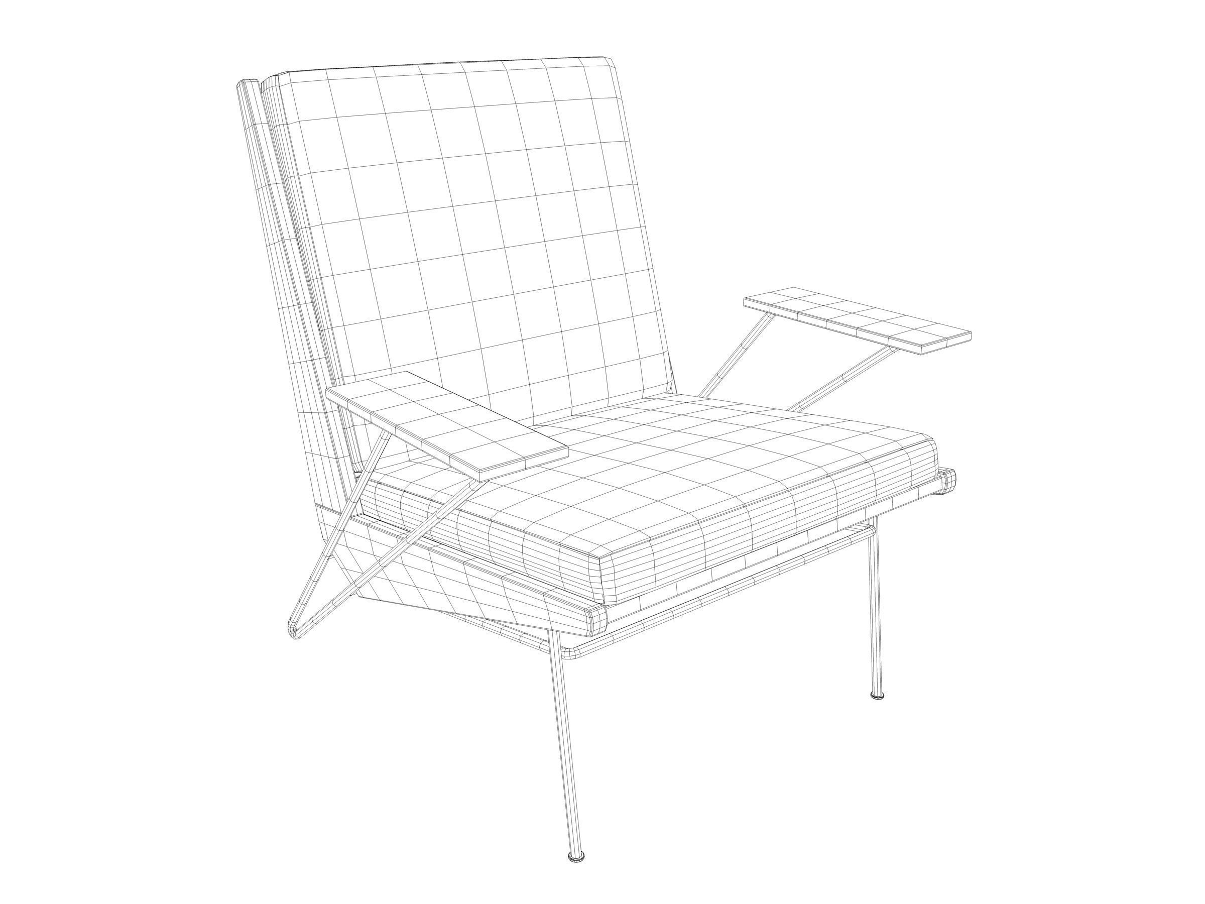 Lounge chair by Pierre Guariche 3D model_3