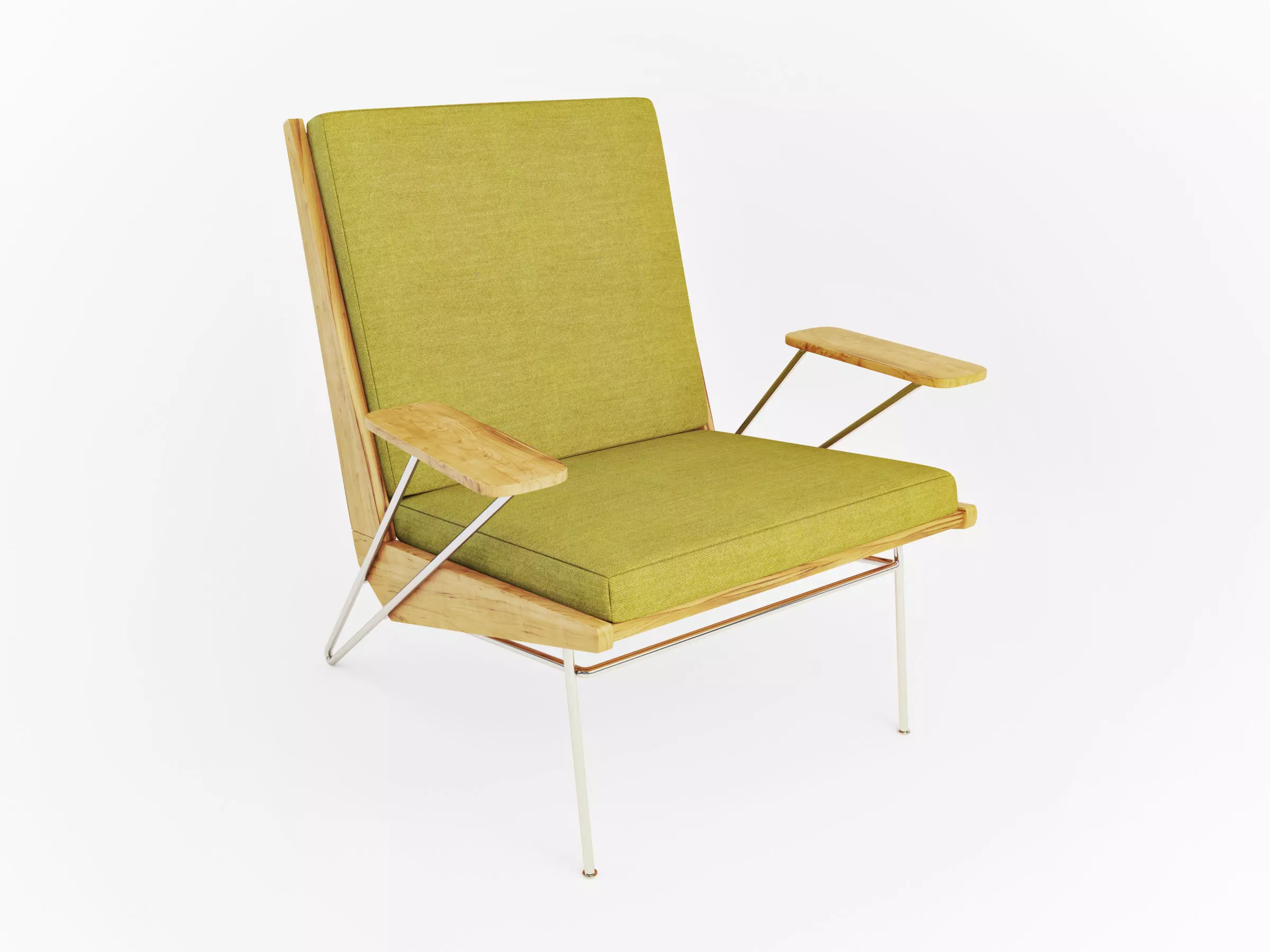 Lounge chair by Pierre Guariche 3D model_0