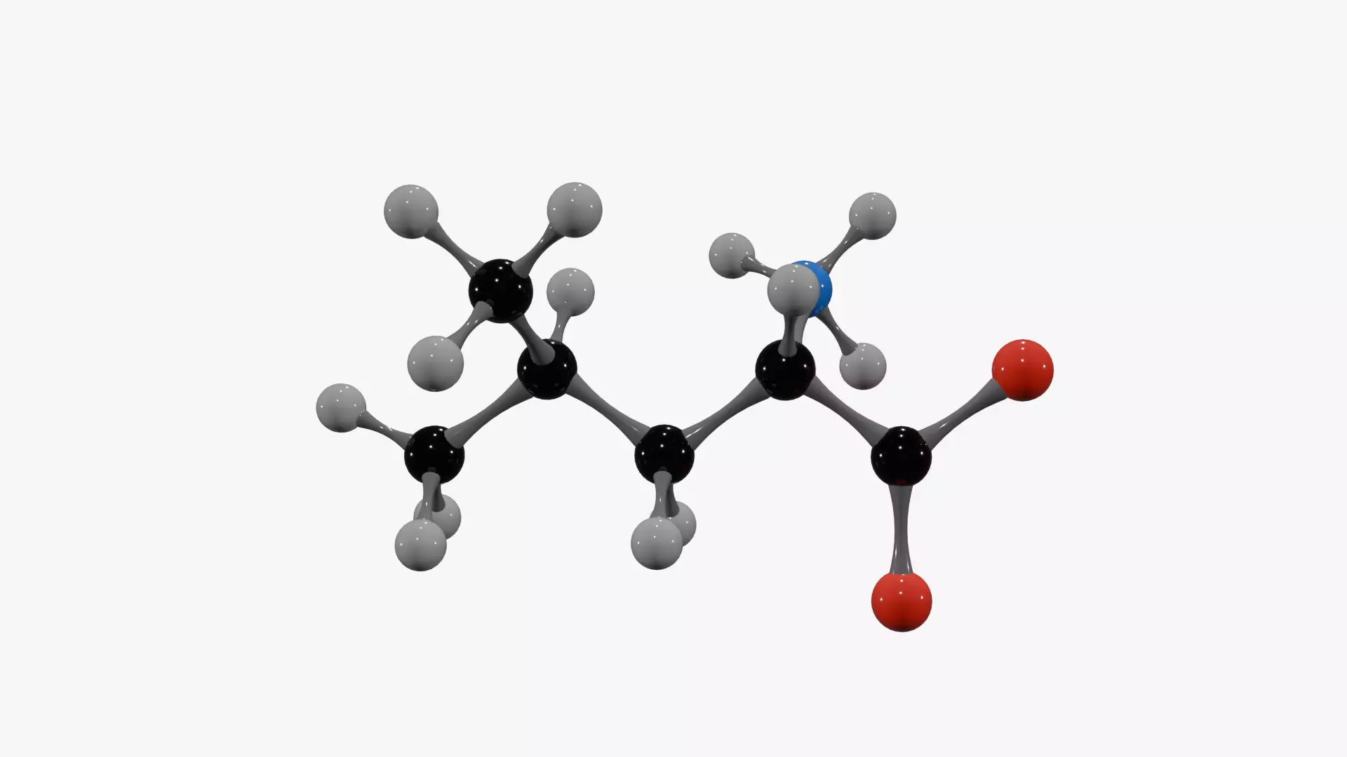 Isoleucine Molecule Low-poly 3D model_1