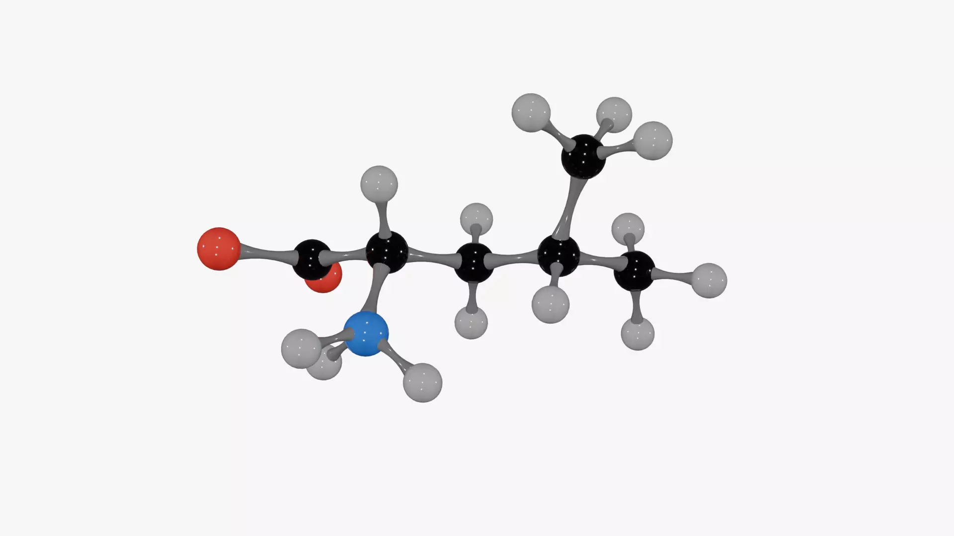 Isoleucine Molecule Low-poly 3D model_7