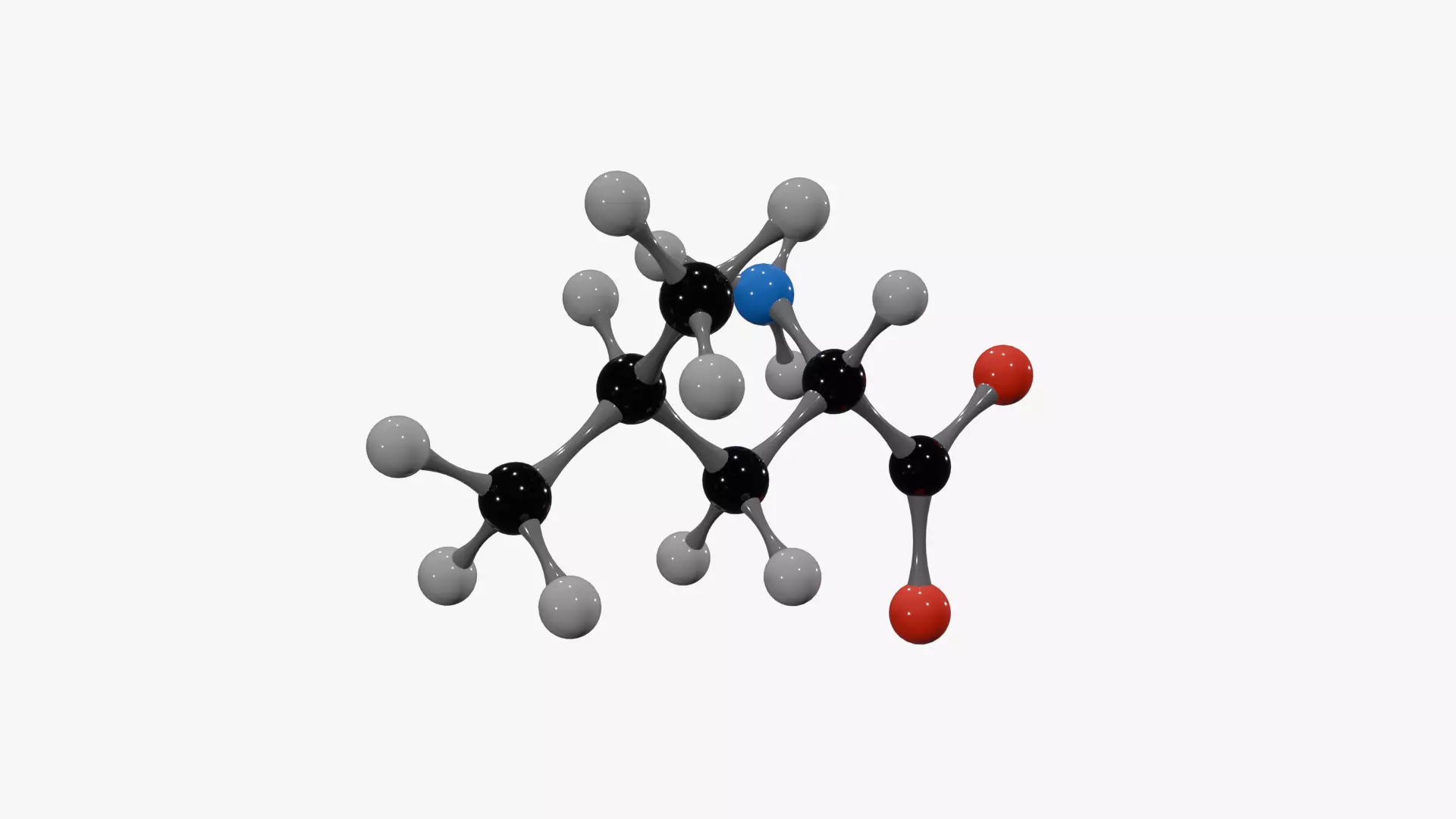 Isoleucine Molecule Low-poly 3D model_3