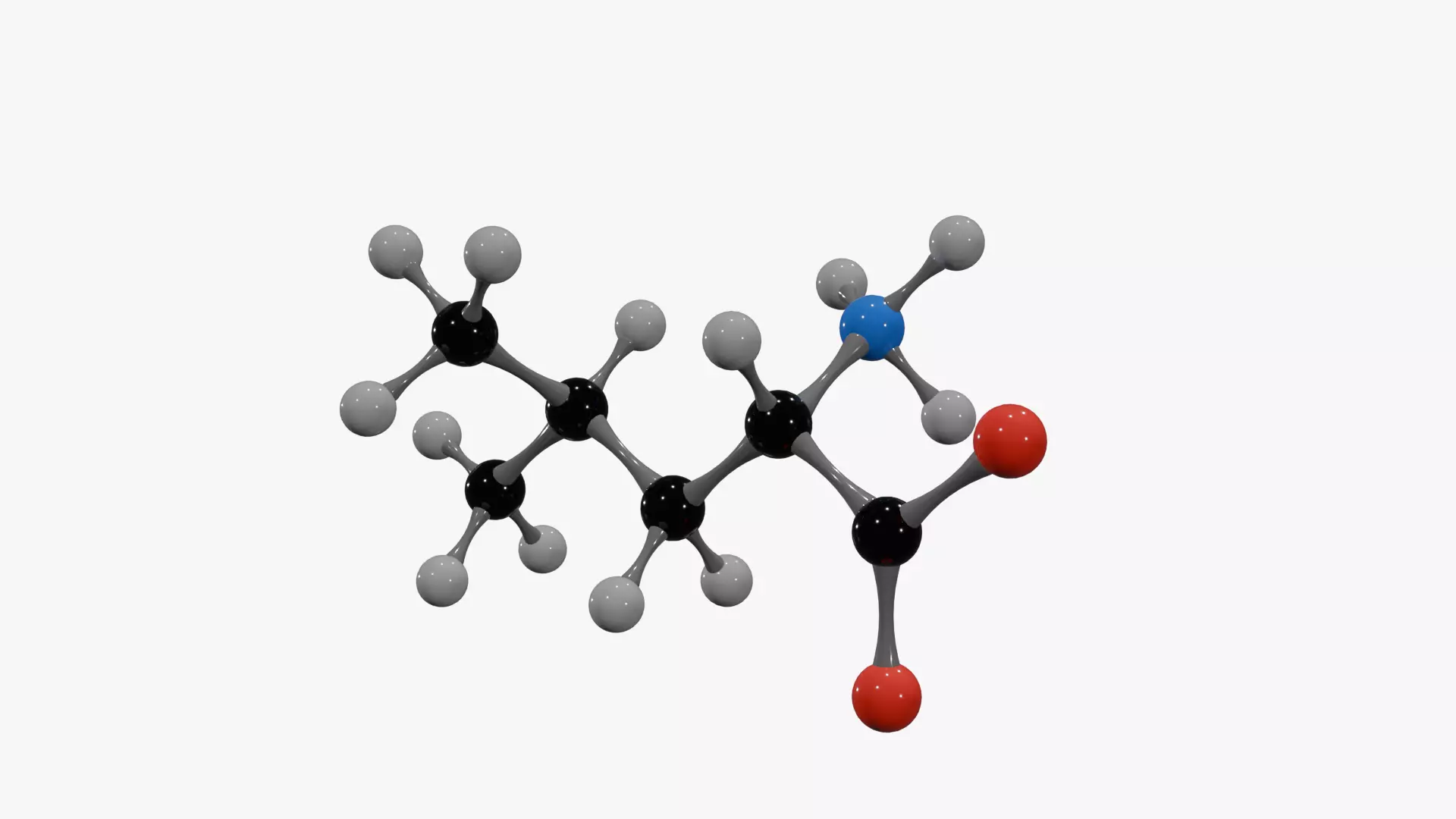 Isoleucine Molecule Low-poly 3D model_2