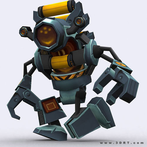 3DRT - Chibii-robot-16 Low-poly 3D model