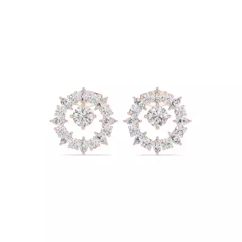 Marquise and Round Cut Diamond Stud Earring 3DM STL Video 3D print model