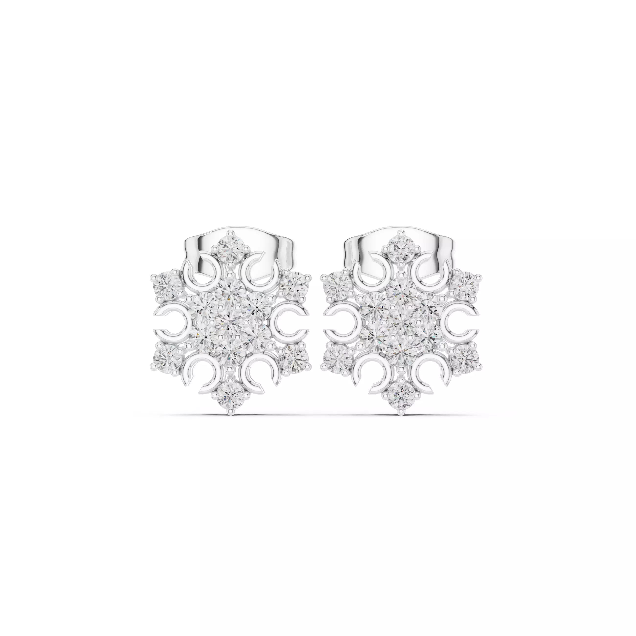 Round Cut Diamond Small Stud Push Back Earring 3DM STL Video 3D print model_2