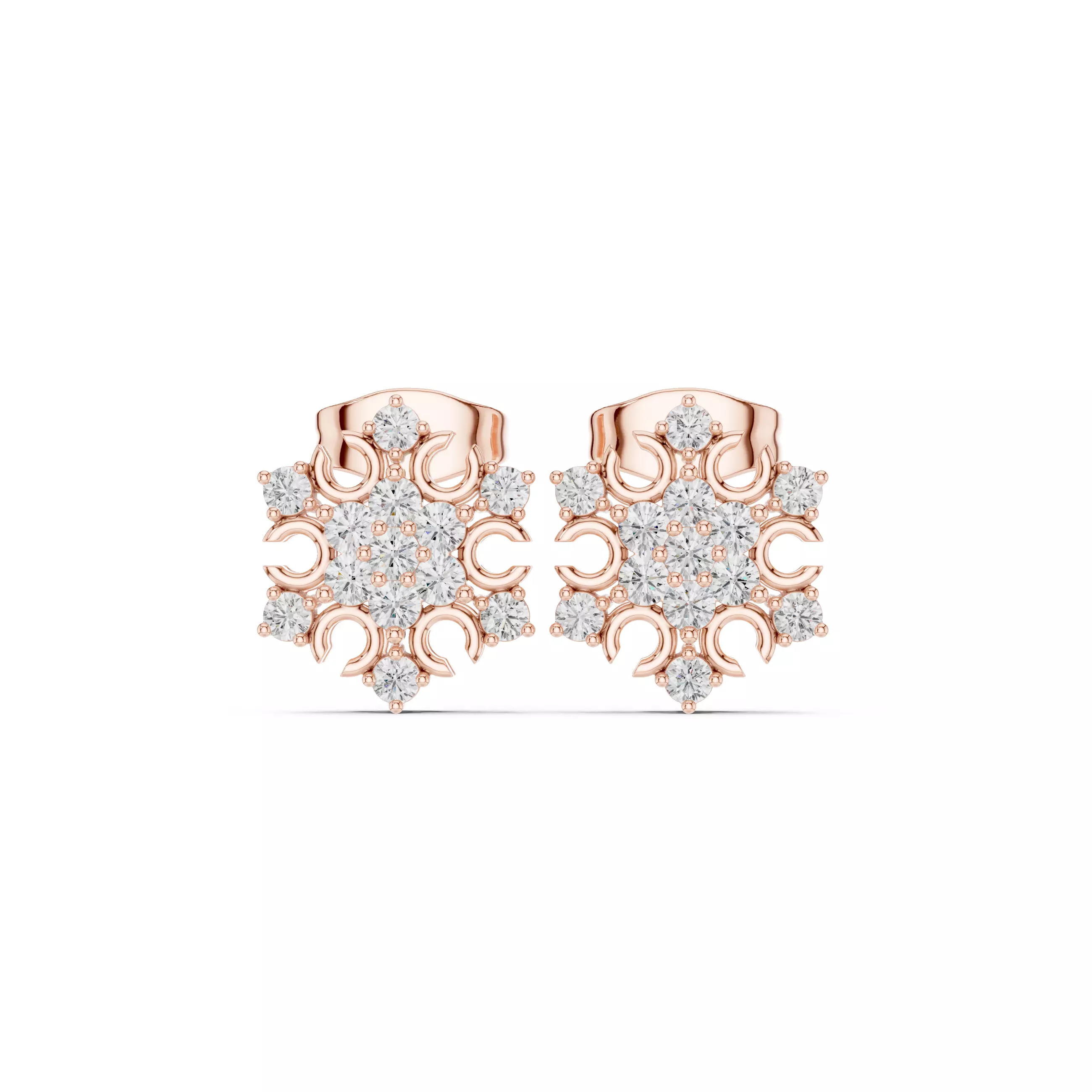 Round Cut Diamond Small Stud Push Back Earring 3DM STL Video 3D print model_0