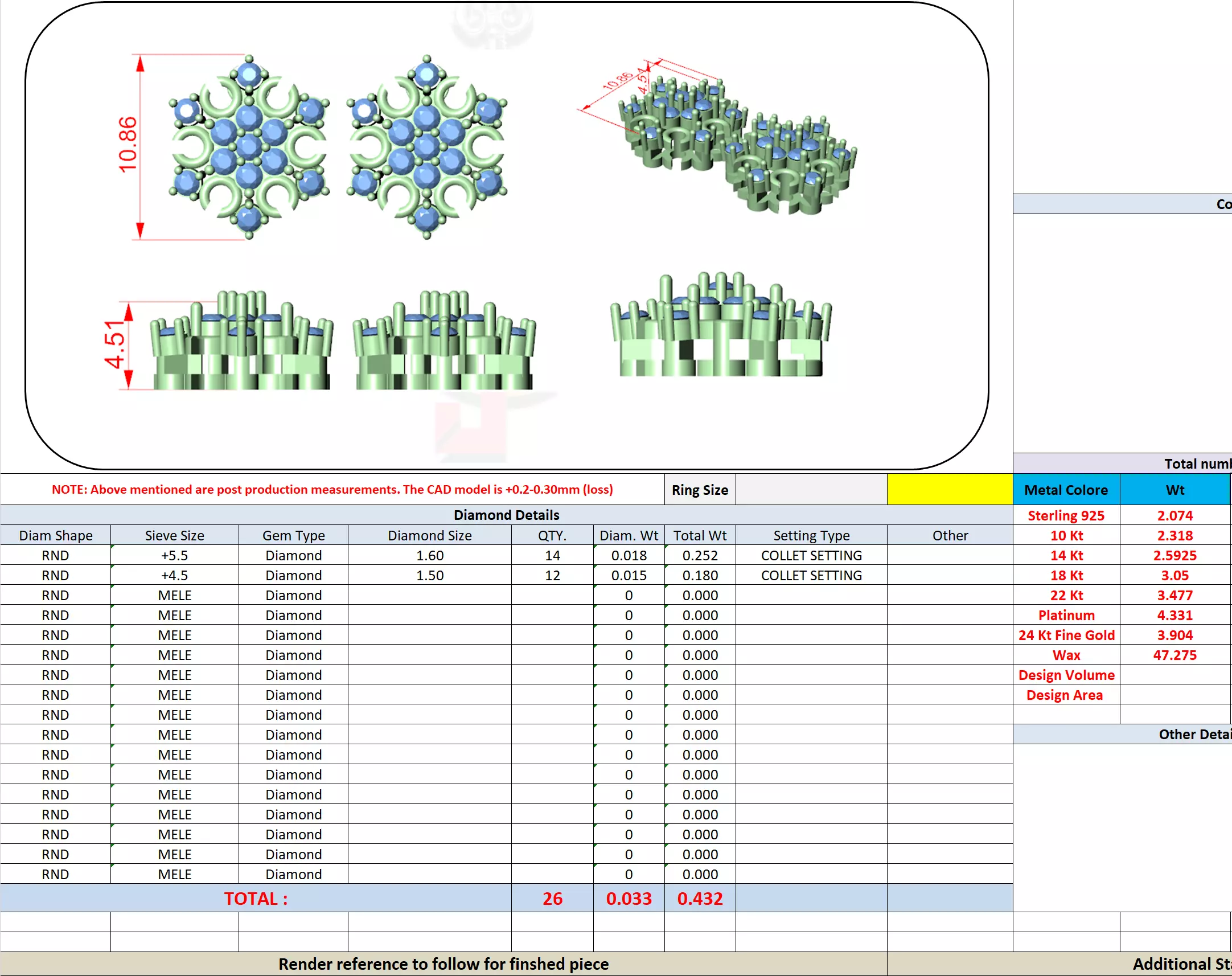 Round Cut Diamond Small Stud Push Back Earring 3DM STL Video 3D print model_13