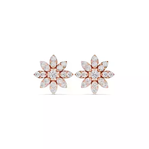 Round Cut Diamond Floral Theme Earring 3DM STL Video