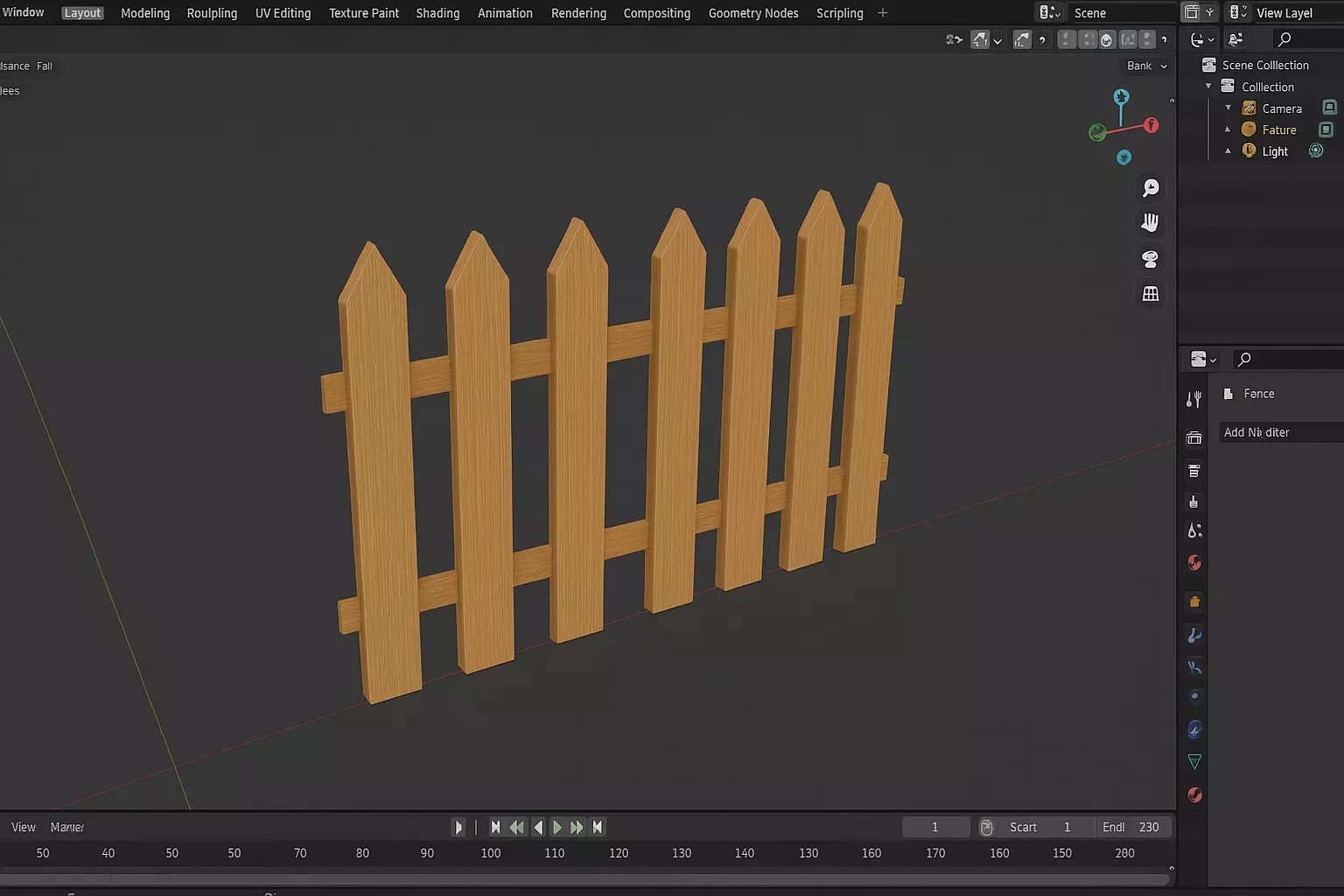 Procedural Fence Generator Free low-poly 3D model