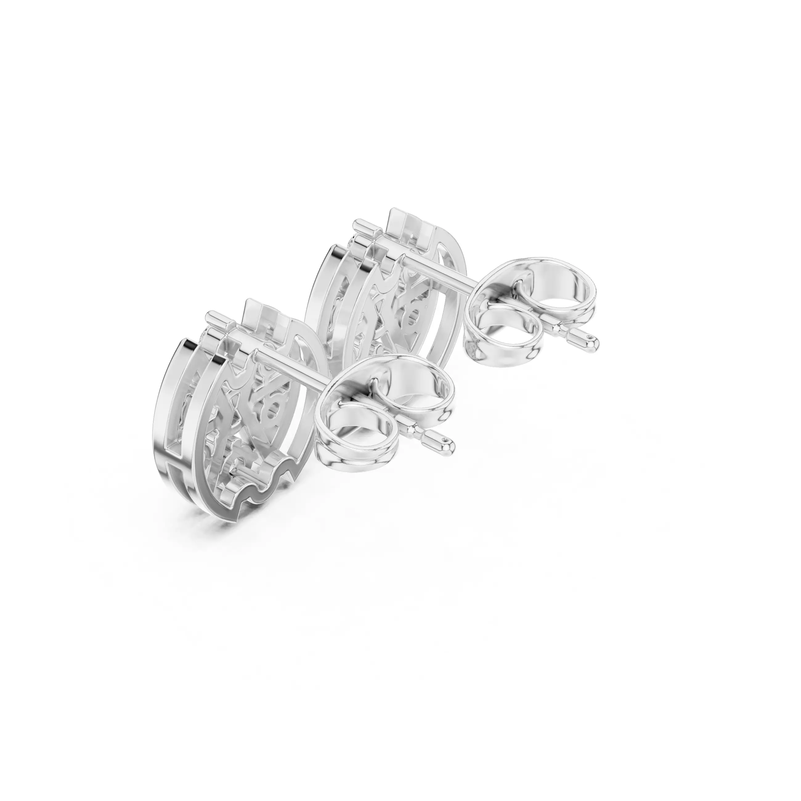 Round Cut Diamond Stud Earring 3DM STL Video 3D print model_10