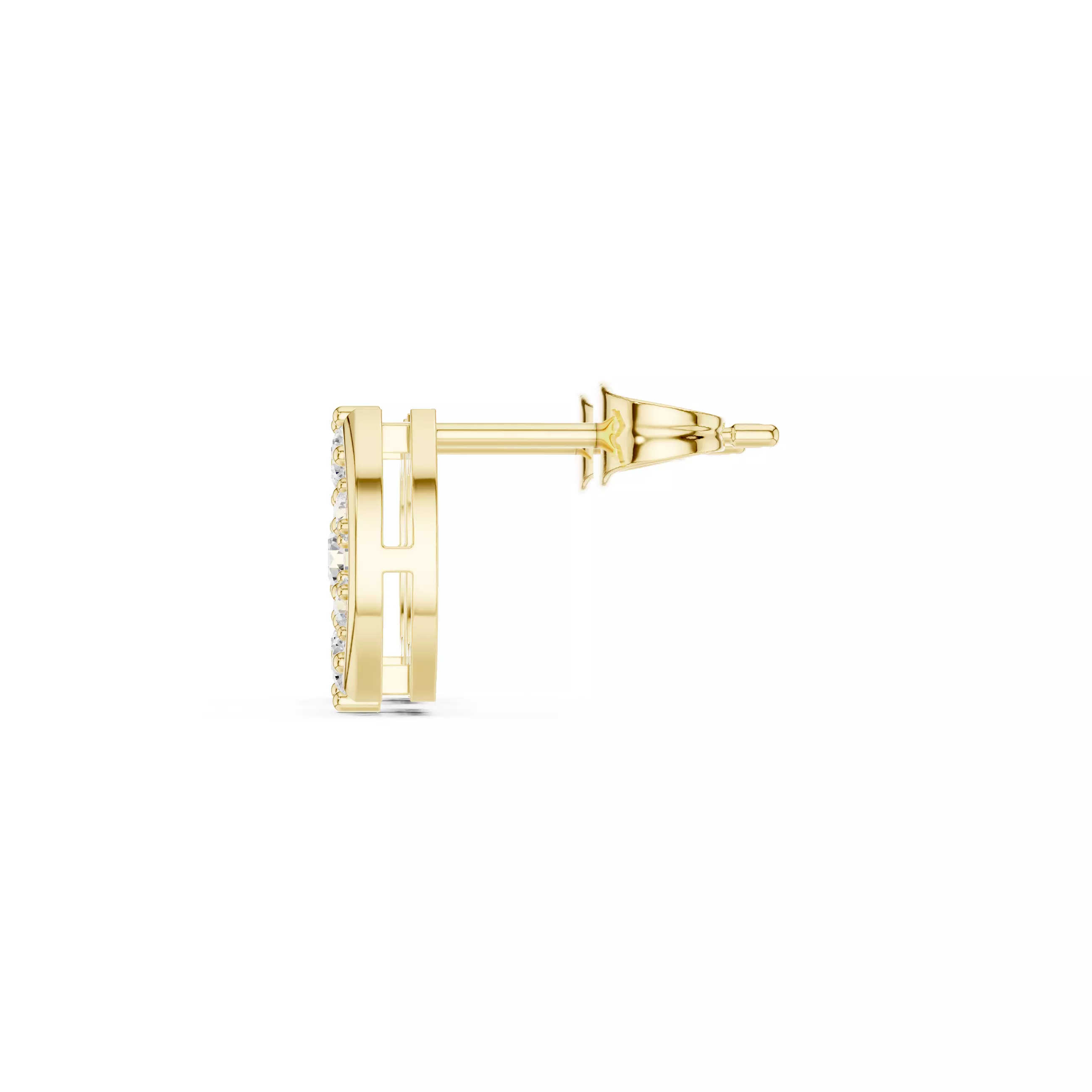 Round Cut Diamond Stud Earring 3DM STL Video 3D print model_8