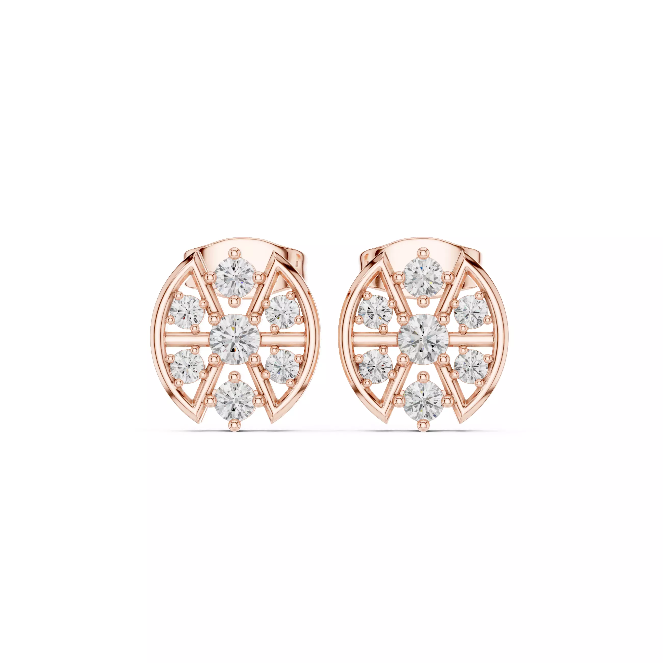 Round Cut Diamond Stud Earring 3DM STL Video 3D print model_0