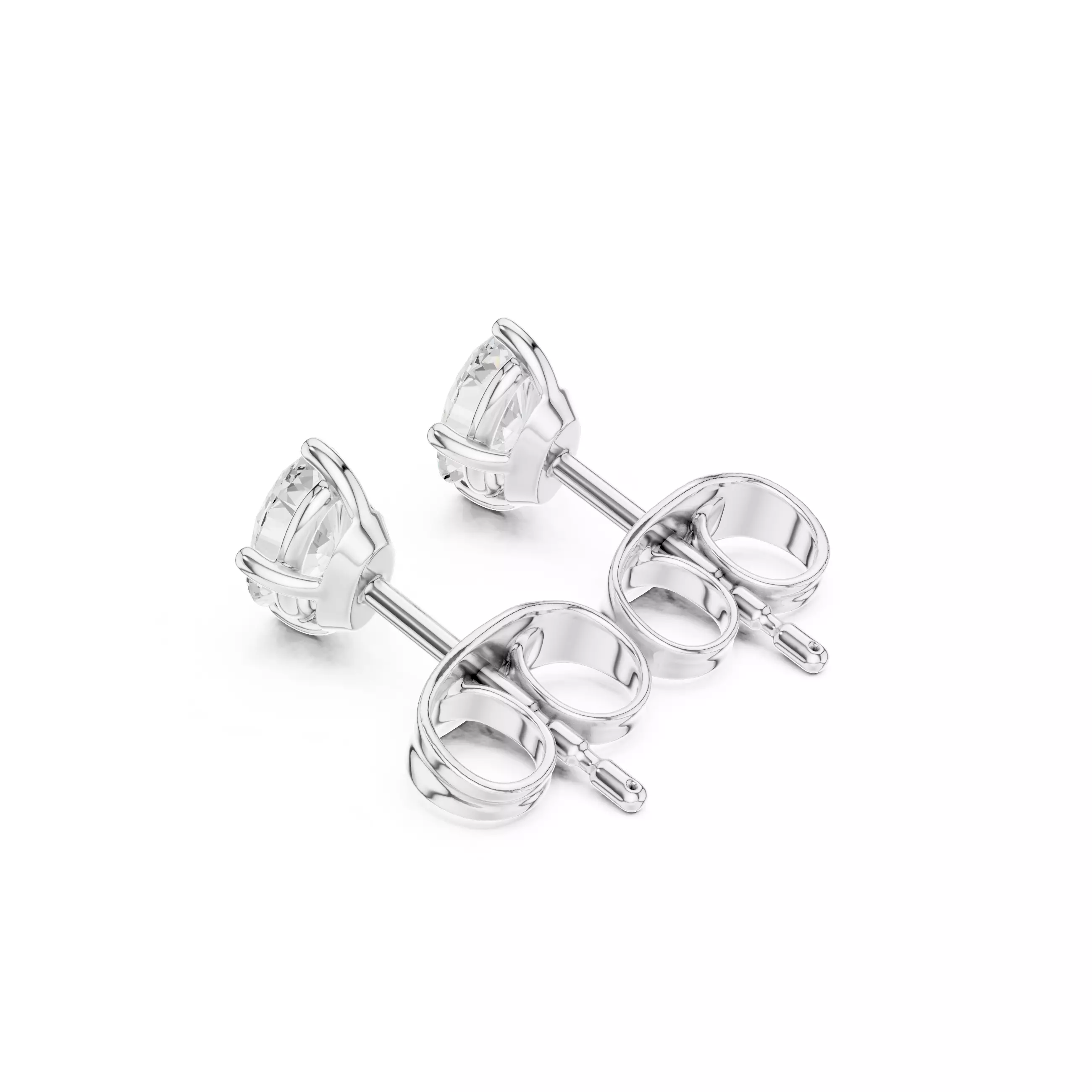 Solitaire Oval Cut Diamond Stud Earring 3DM STL Video 3D print model_12