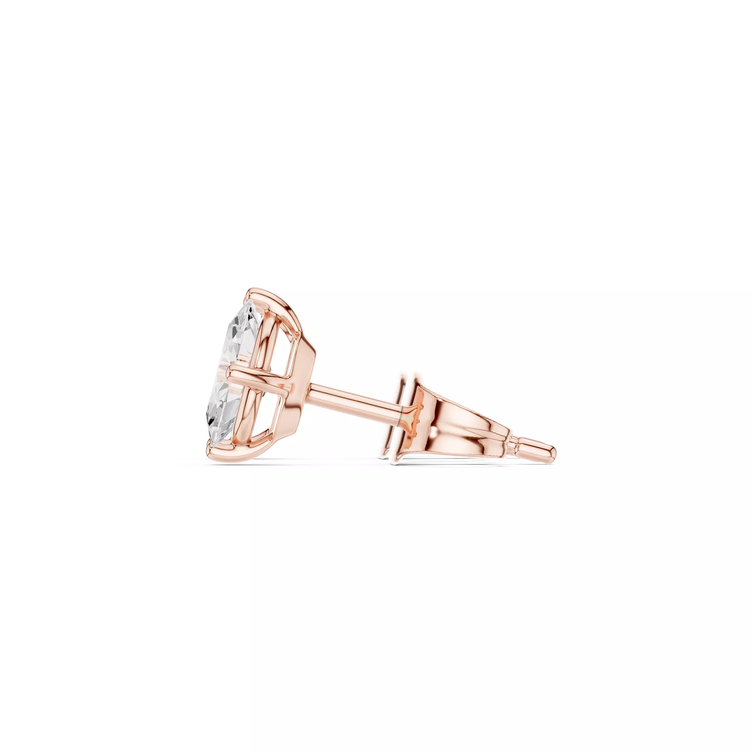 Solitaire Oval Cut Diamond Stud Earring 3DM STL Video 3D print model_5