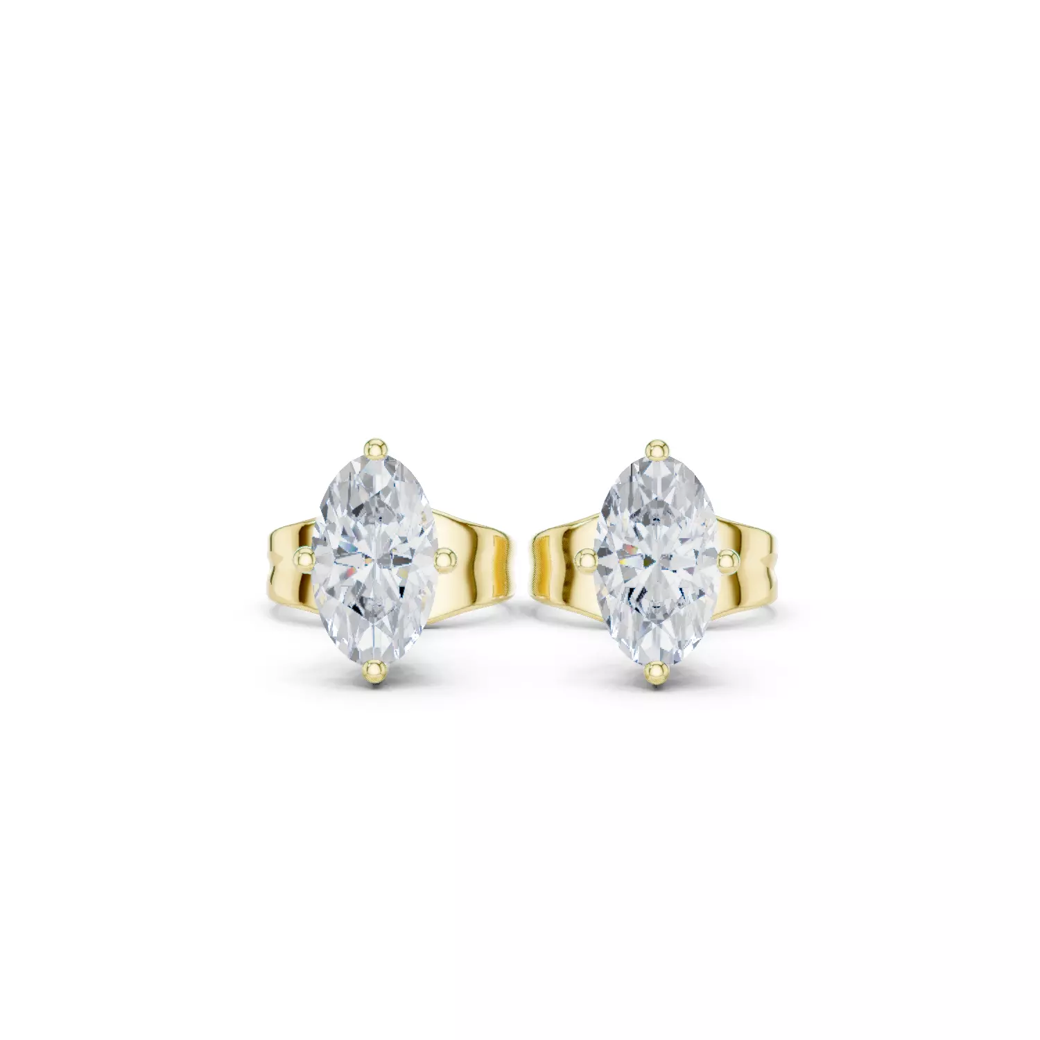 Solitaire Oval Cut Diamond Stud Earring 3DM STL Video 3D print model_1