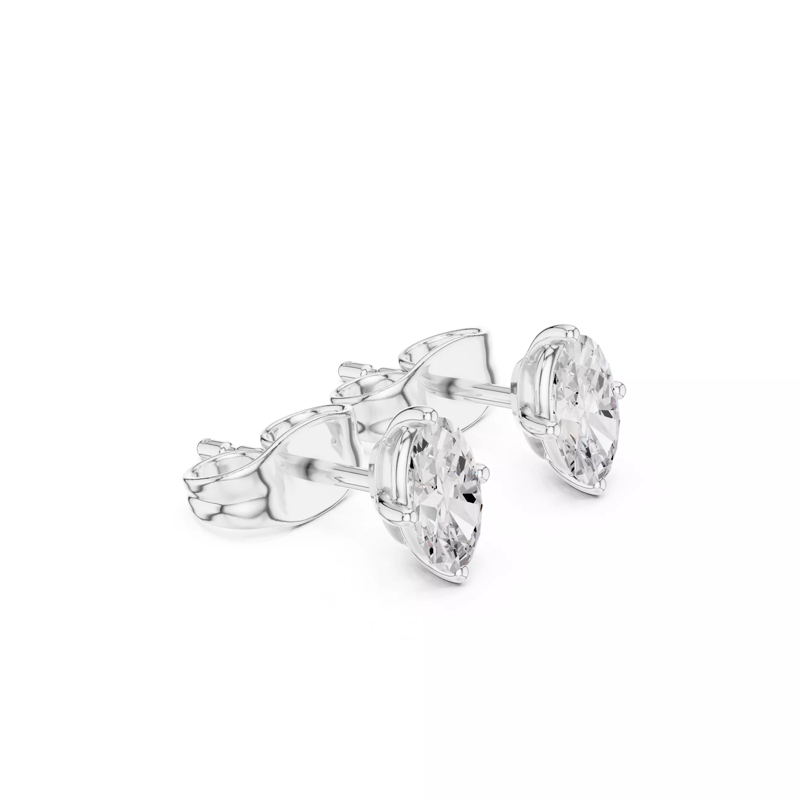 Solitaire Oval Cut Diamond Stud Earring 3DM STL Video 3D print model_11