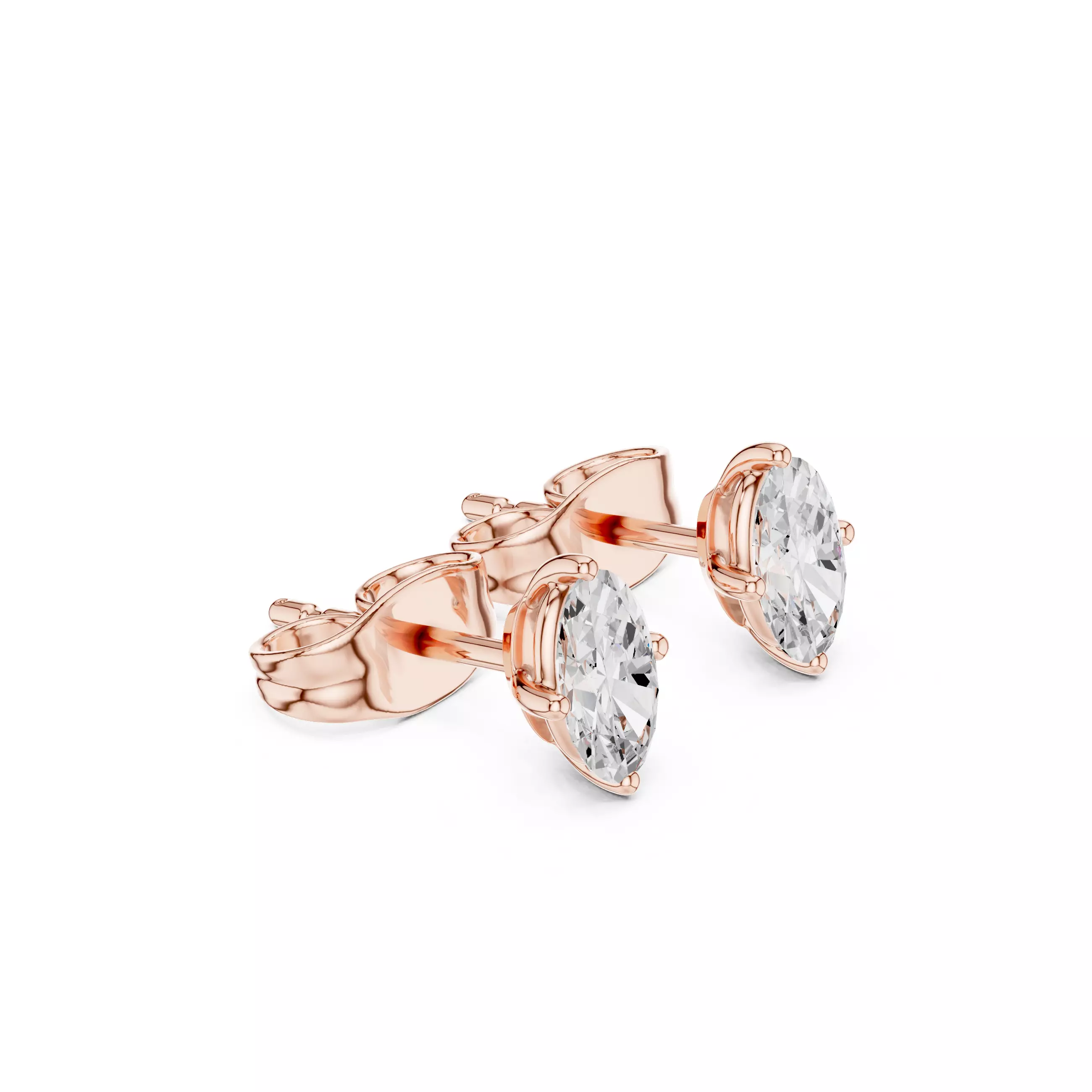 Solitaire Oval Cut Diamond Stud Earring 3DM STL Video 3D print model_3