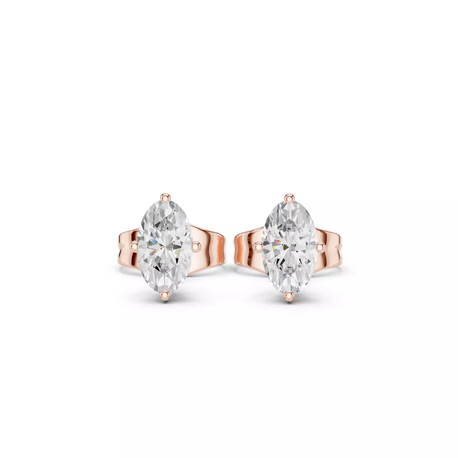 Solitaire Oval Cut Diamond Stud Earring 3DM STL Video 3D print model_0