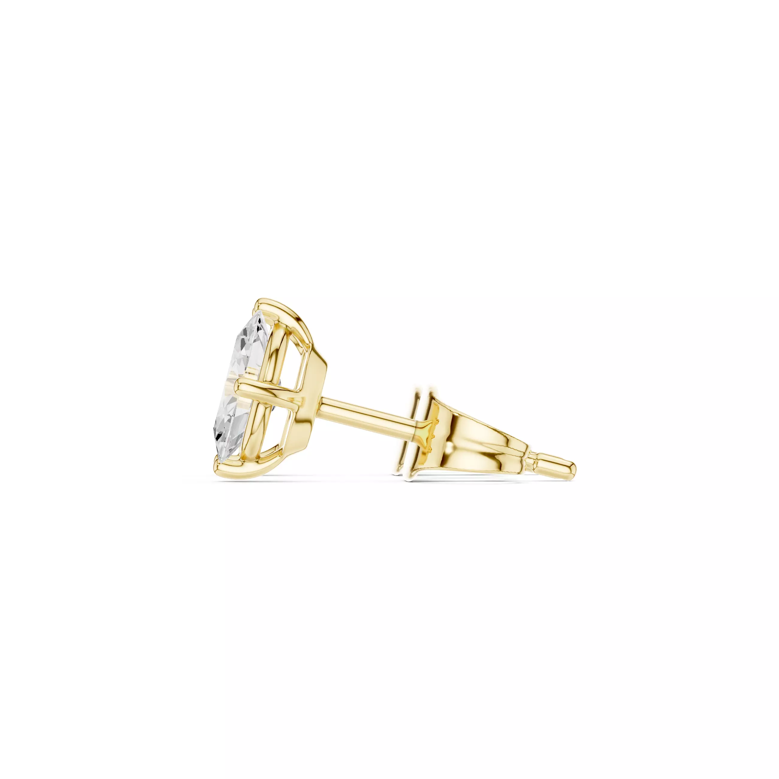 Solitaire Oval Cut Diamond Stud Earring 3DM STL Video 3D print model_9