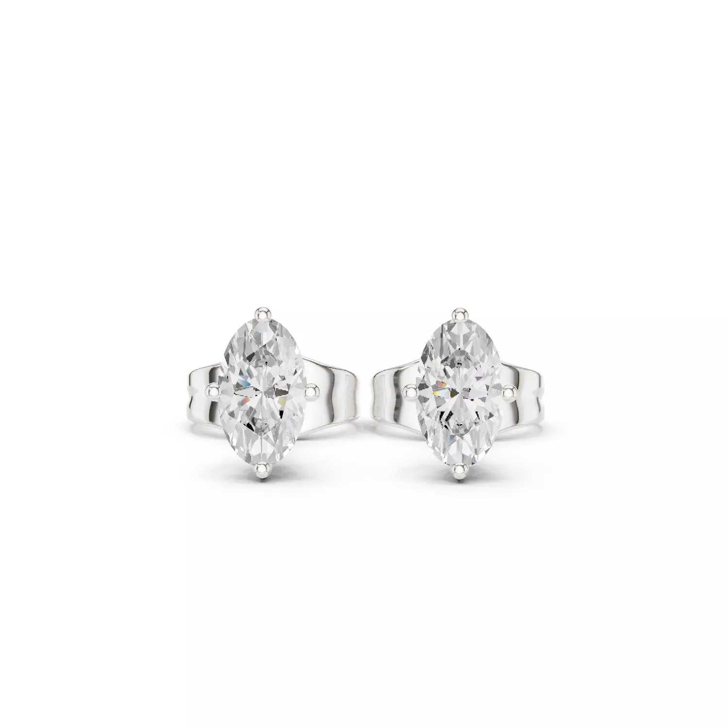 Solitaire Oval Cut Diamond Stud Earring 3DM STL Video 3D print model_2