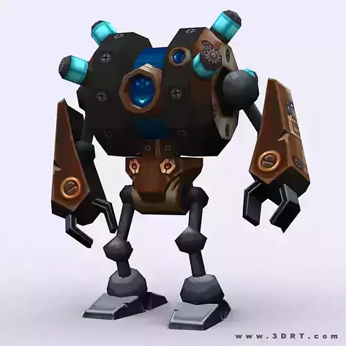 3DRT - Chibii-robot-17 Low-poly 3D model