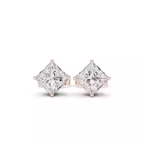 Solitaire Princess Cut Diamond Stud Earring 3DM STL Video