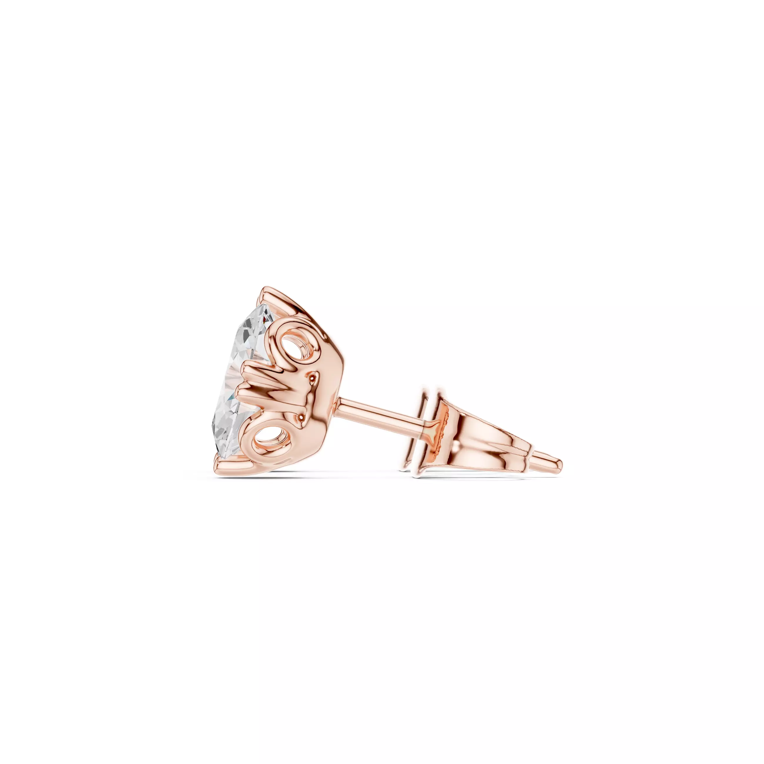 Solitaire Oval Cut Diamond Stud Earring 3DM STL Video 3D print model_5