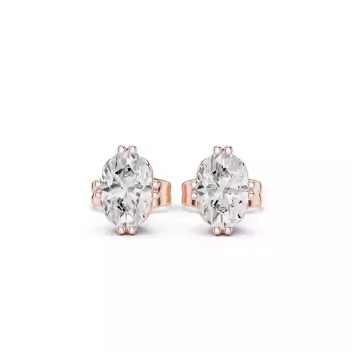 Solitaire Oval Cut Diamond Stud Earring 3DM STL Video